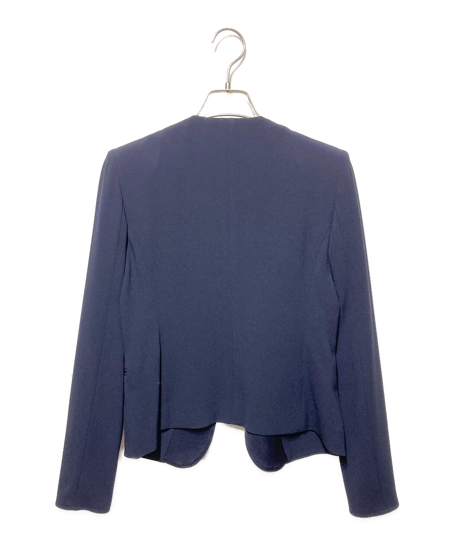 中古・古着通販】BEIGE (ベイジ) CINDY ノーカラージャケット ネイビー