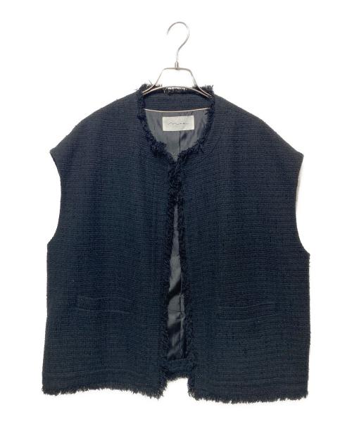Na.e ナエ Novel Tweed Vest ブラック 中古・古着通販】na.e (ナエ) Novel Tweed Vest ブラック サイズ