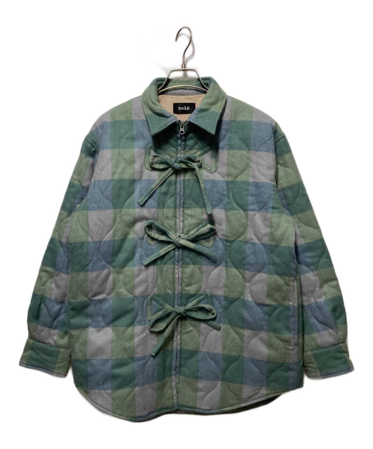 中古・古着通販】soduk (スドーク) puffy ribbon jacket グリーン 
