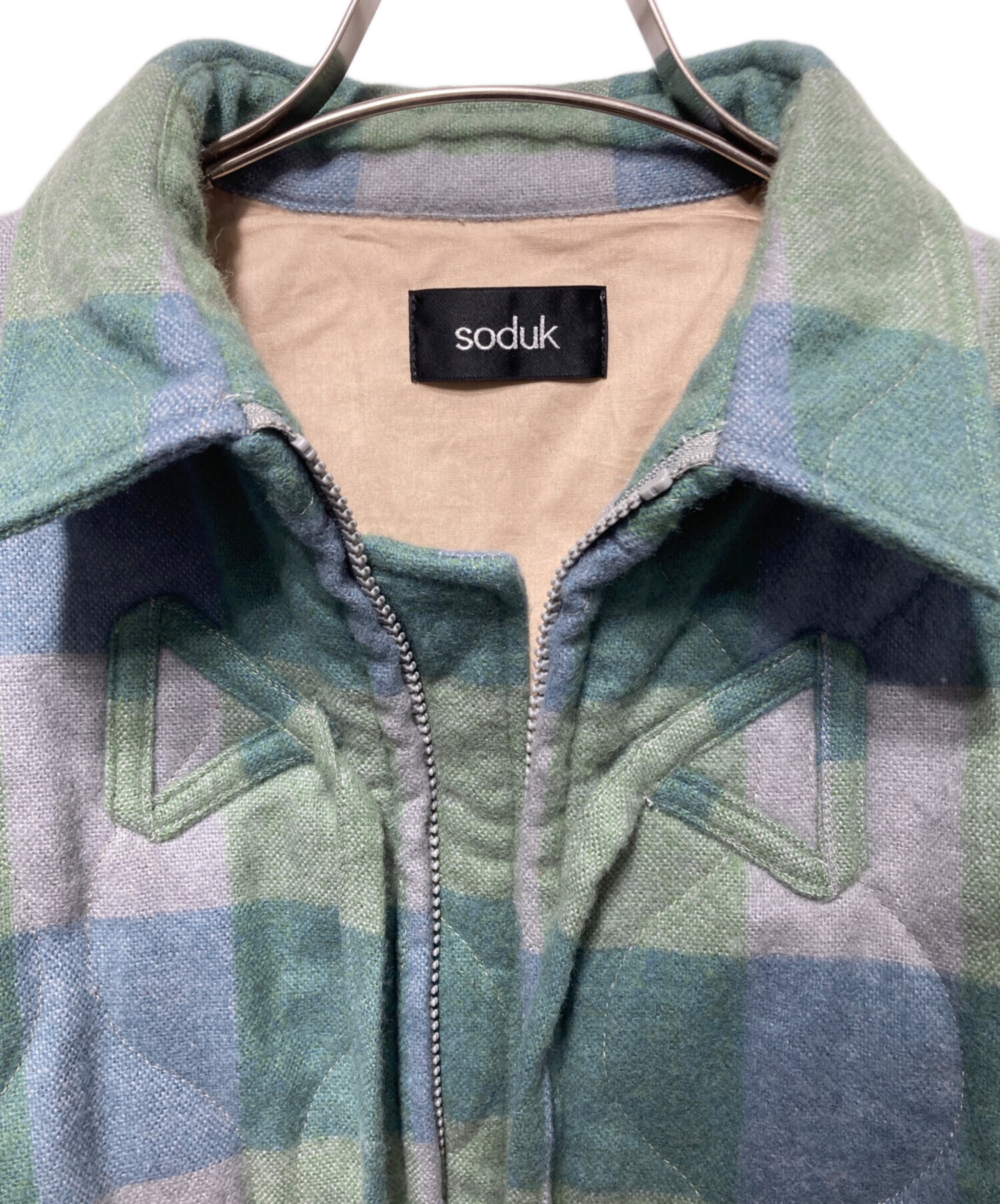 中古・古着通販】soduk (スドーク) puffy ribbon jacket グリーン 
