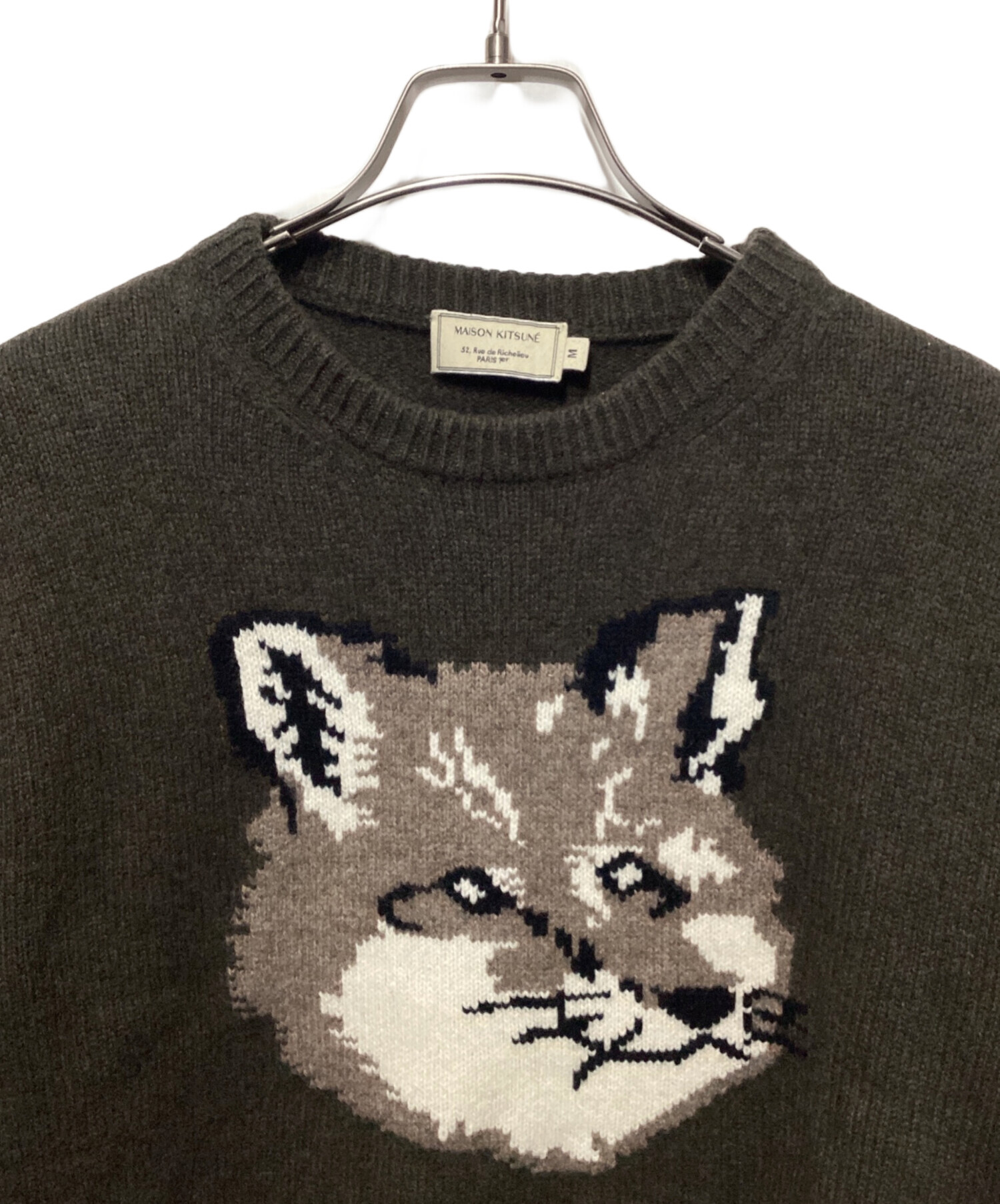 中古・古着通販】maison kitsune (メゾンキツネ) ニット カーキ サイズ