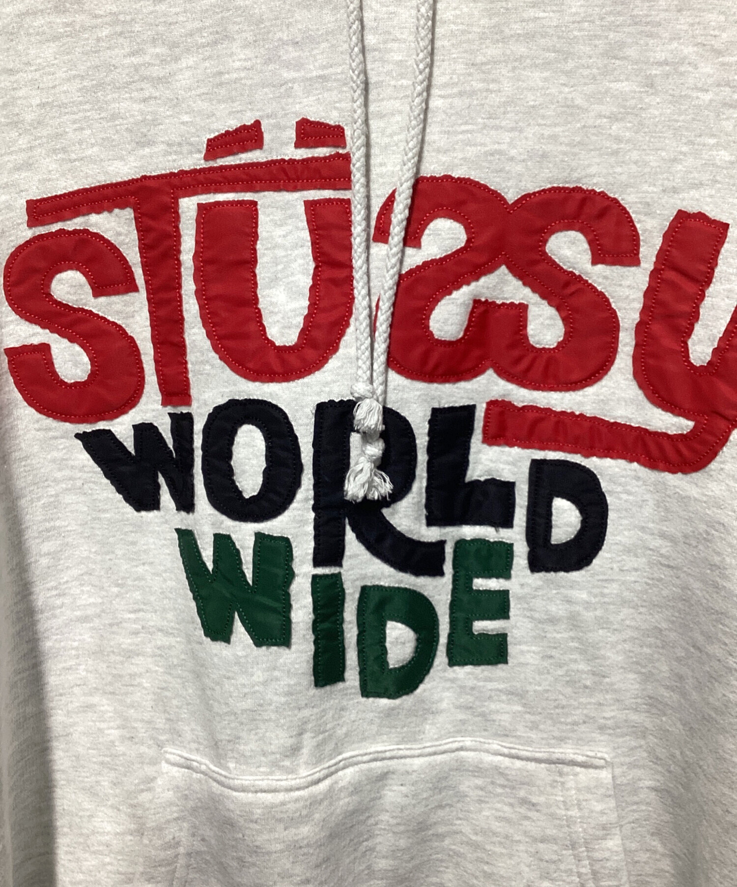 中古・古着通販】stussy (ステューシー) WORLD WIDEパーカー グレー 