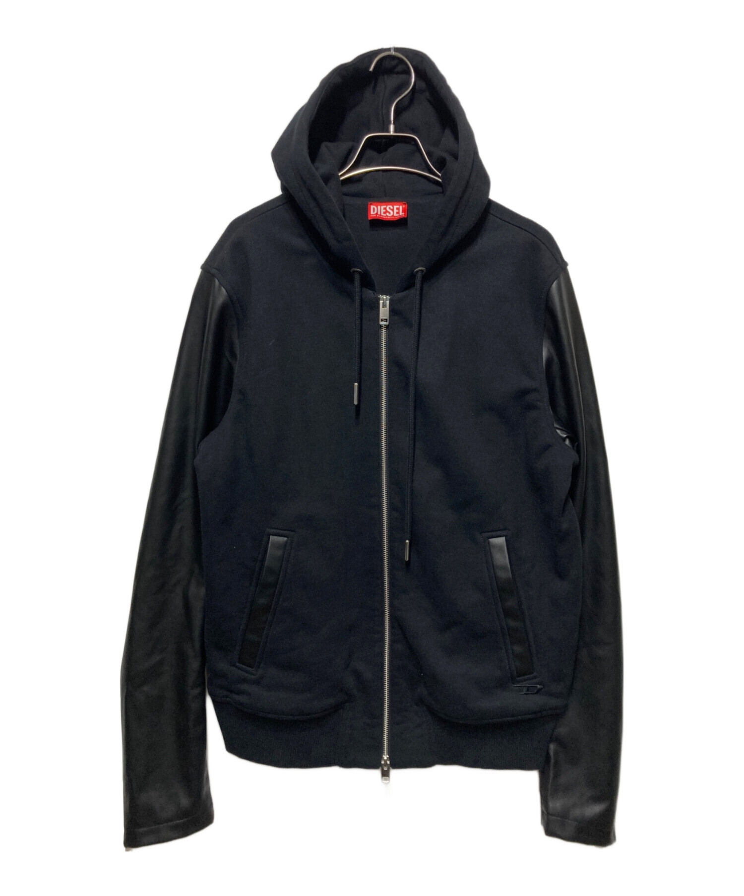 中古・古着通販】DIESEL (ディーゼル) ジップパーカー ブラック サイズ