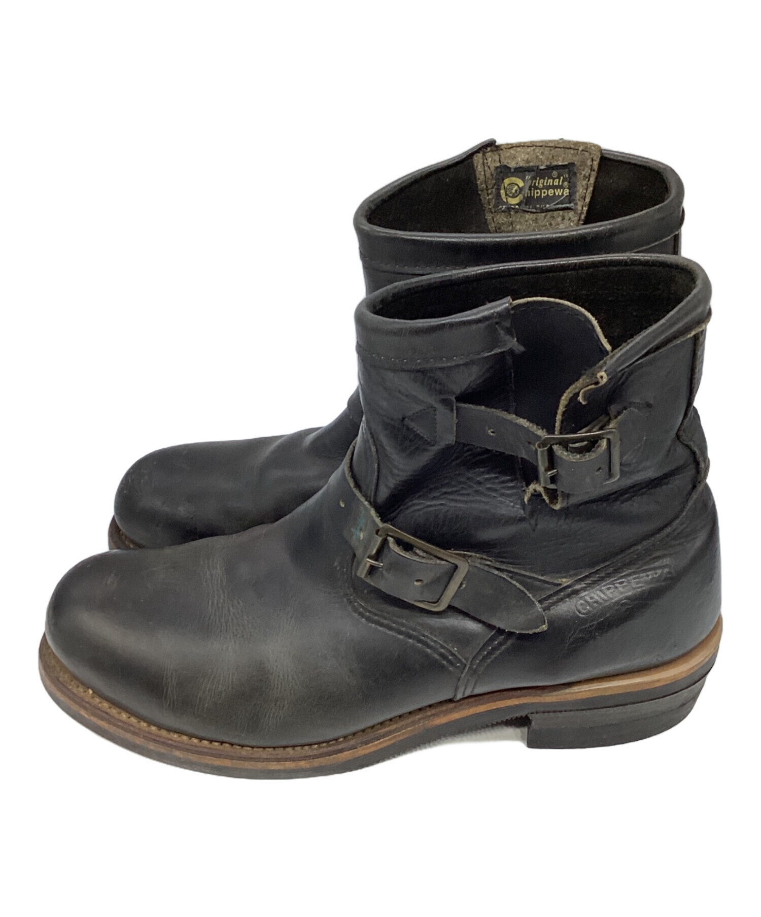 【再値下げ】Chippewa ブラック エンジニアブーツ エンジニアブーツ メンズ ブラック／CHIPPEWA（チペワ）｜愛着を持って
