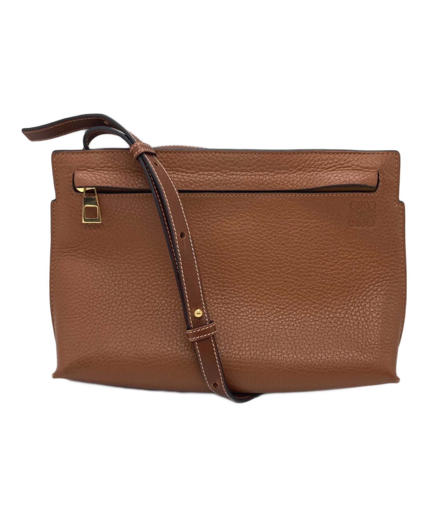 中古・古着通販】LOEWE (ロエベ) Tポーチショルダーバッグ ブラウン 