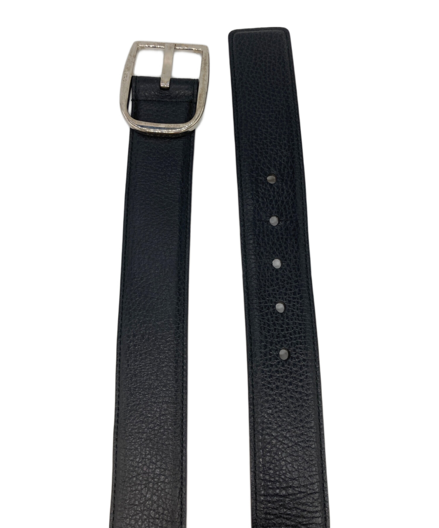 中古・古着通販】GUCCI (グッチ) シボ革ベルト ブラック｜ブランド