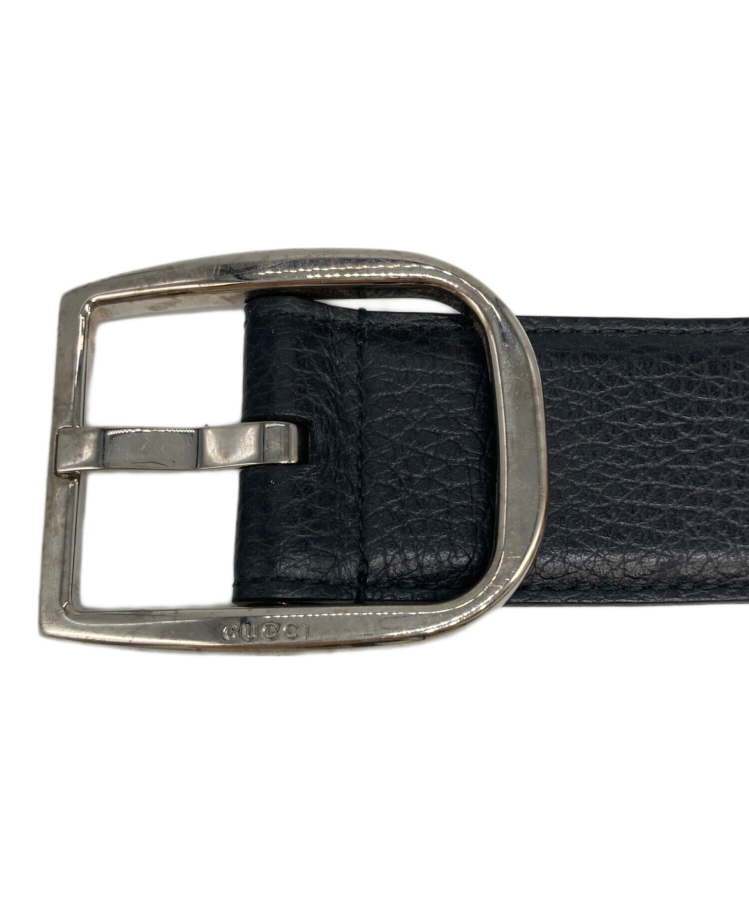 中古・古着通販】GUCCI (グッチ) シボ革ベルト ブラック｜ブランド
