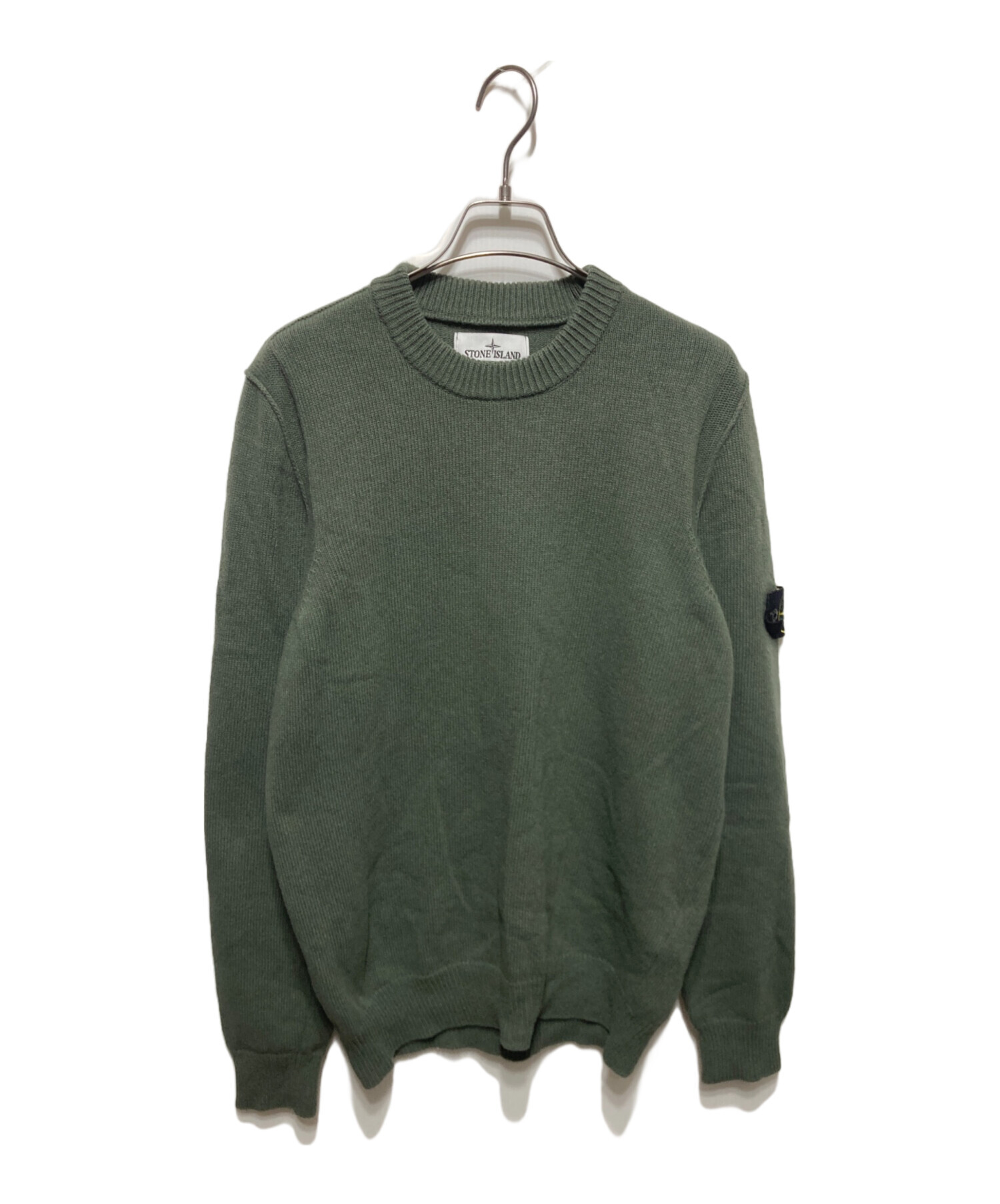 【美品】STONE 　ニット　グリーン　Sサイズ 中古・古着通販】STONE ISLAND (ストーンアイランド) クルーネック