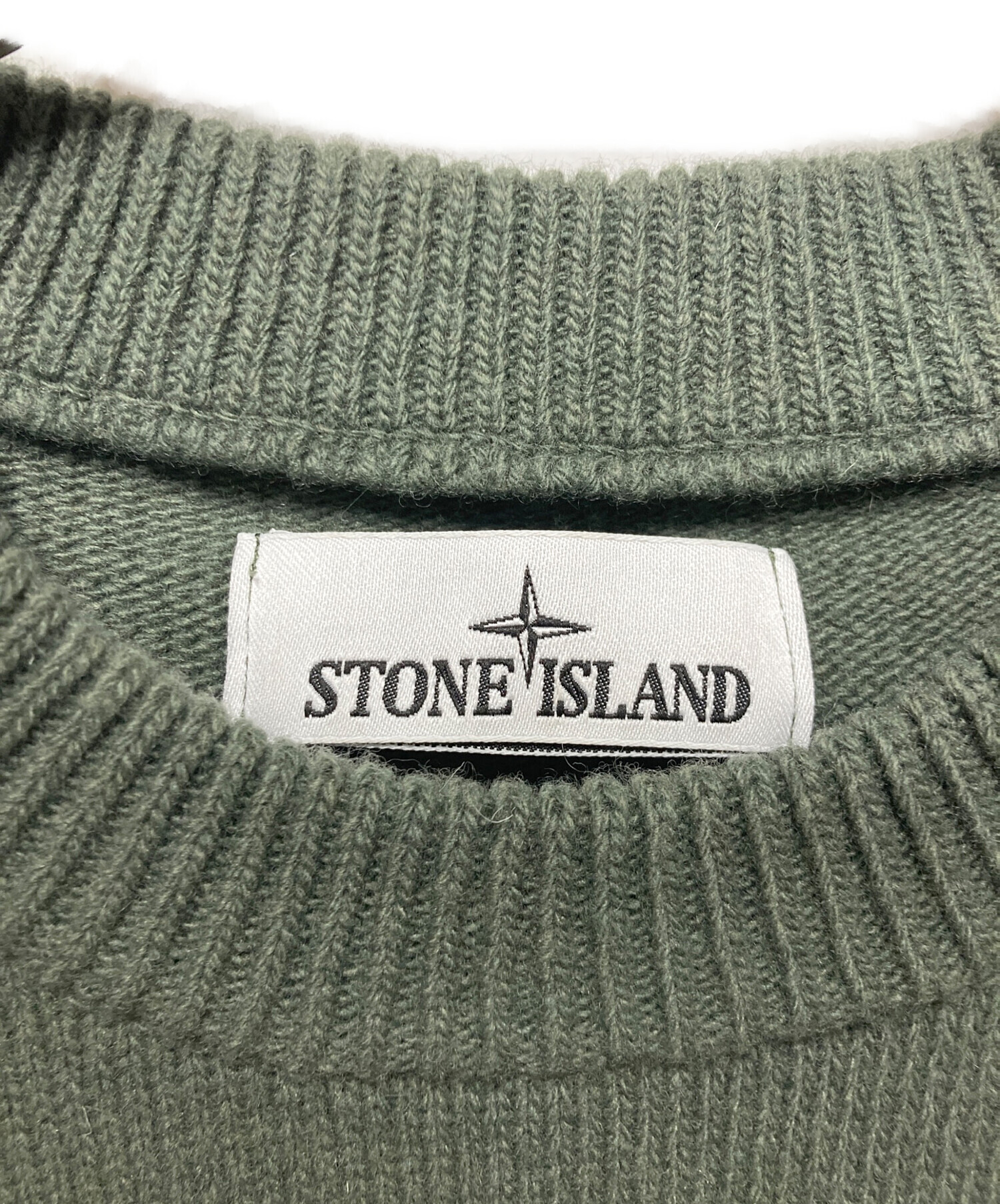 【美品】STONE 　ニット　グリーン　Sサイズ 中古・古着通販】STONE ISLAND (ストーンアイランド) クルーネック