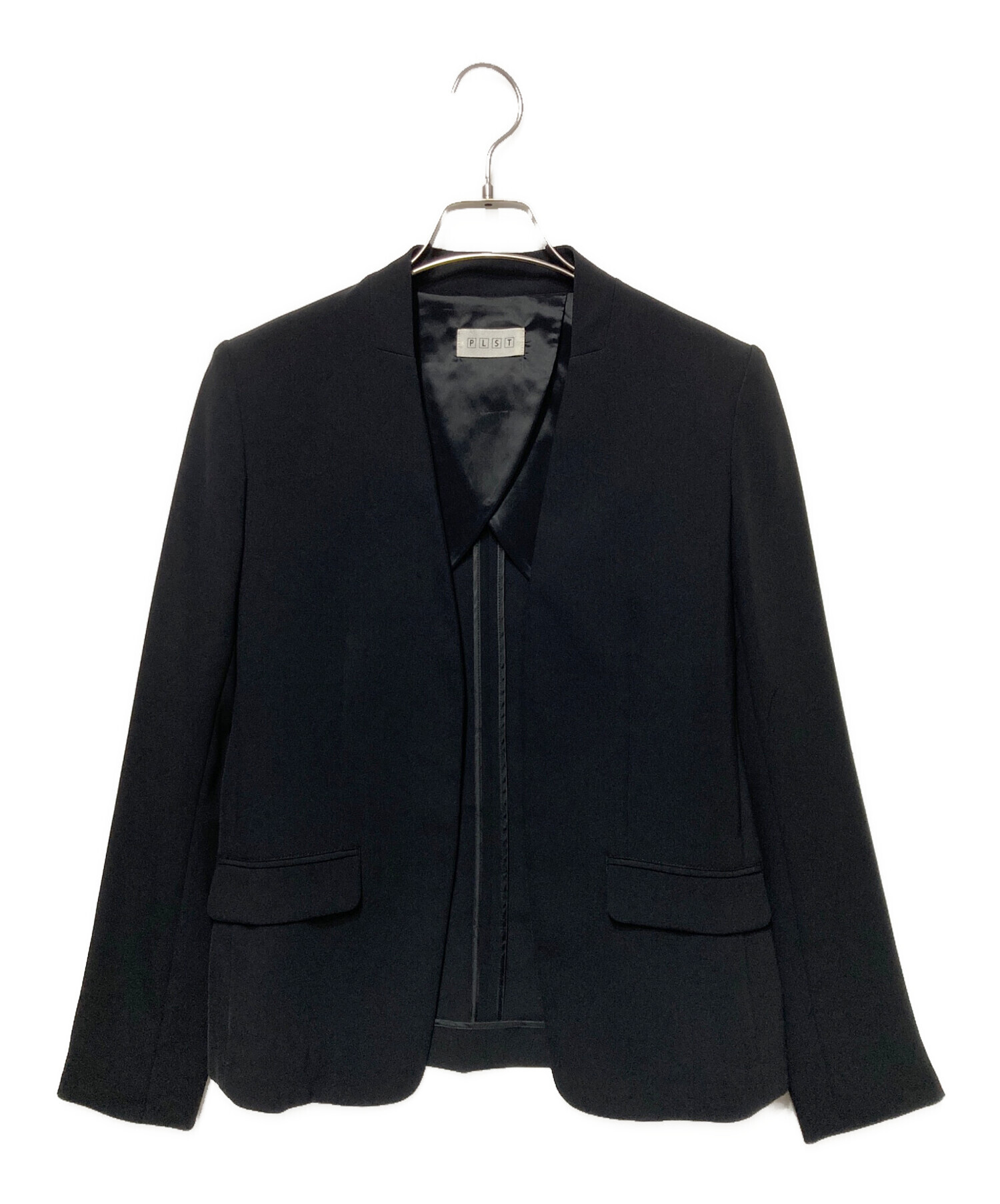 中古・古着通販】PLST (プラステ) ノーカラージャケット ブラック 