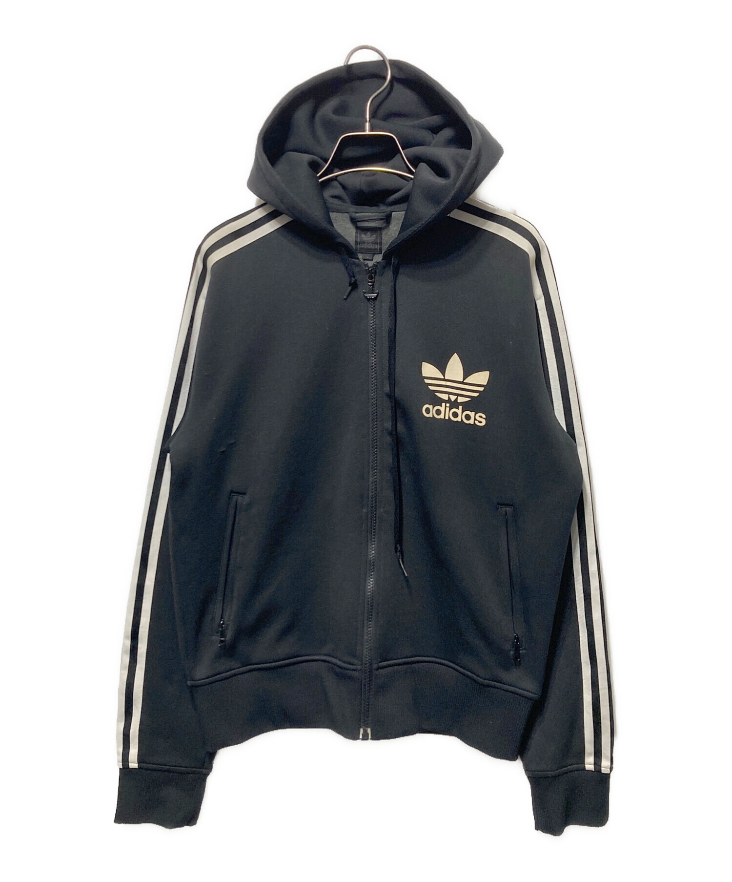 未使用 adidas フード付きジャケット 黒 adidas フード付きジャケット 黒 - メルカリ