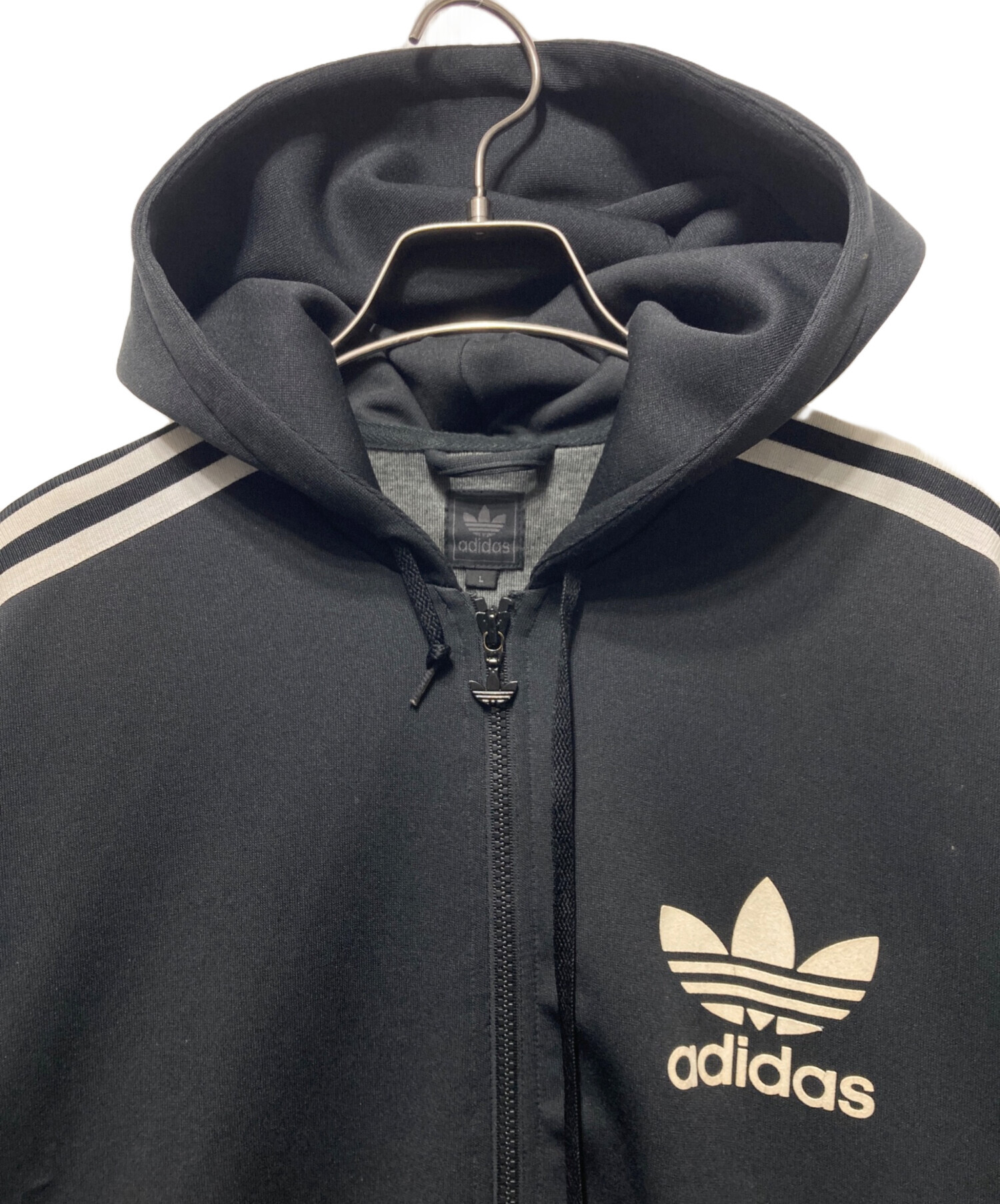 中古・古着通販】adidas (アディダス) ジップパーカー ブラック サイズ