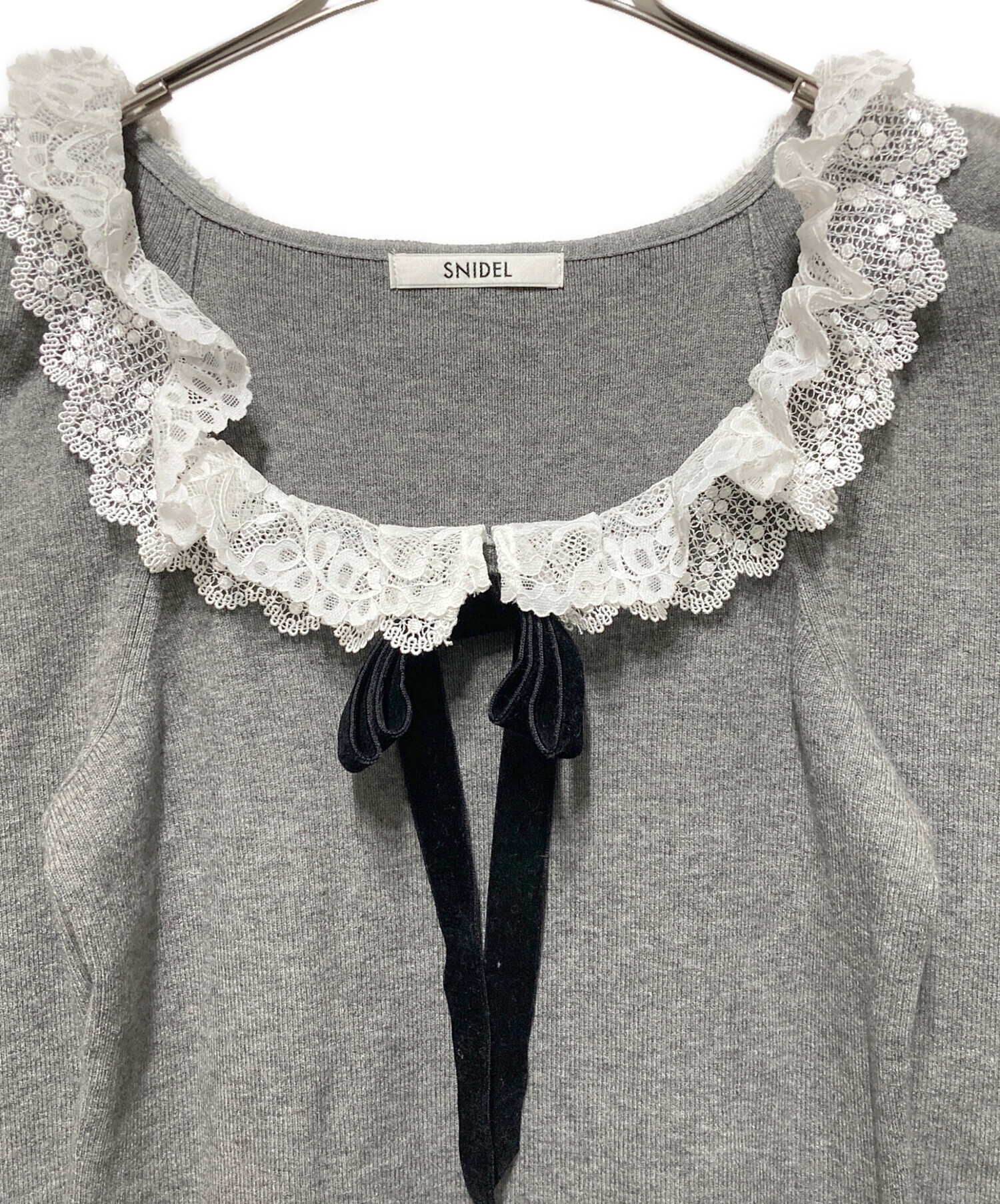 中古・古着通販】Snidel (スナイデル) フリルネックニットワンピース