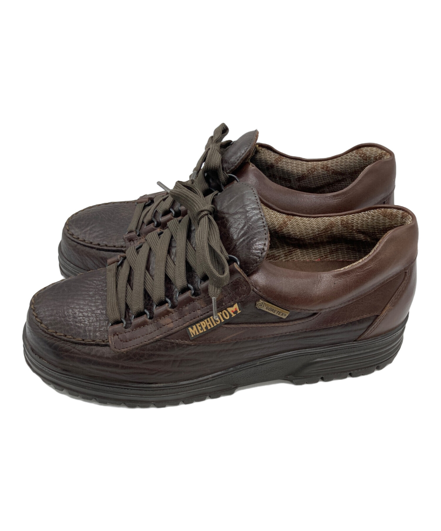 未使用　メフィスト mephisto レザー　編み込みシューズ 中古・古着通販】MEPHISTO (メフィスト) レザースニーカー ブラウン