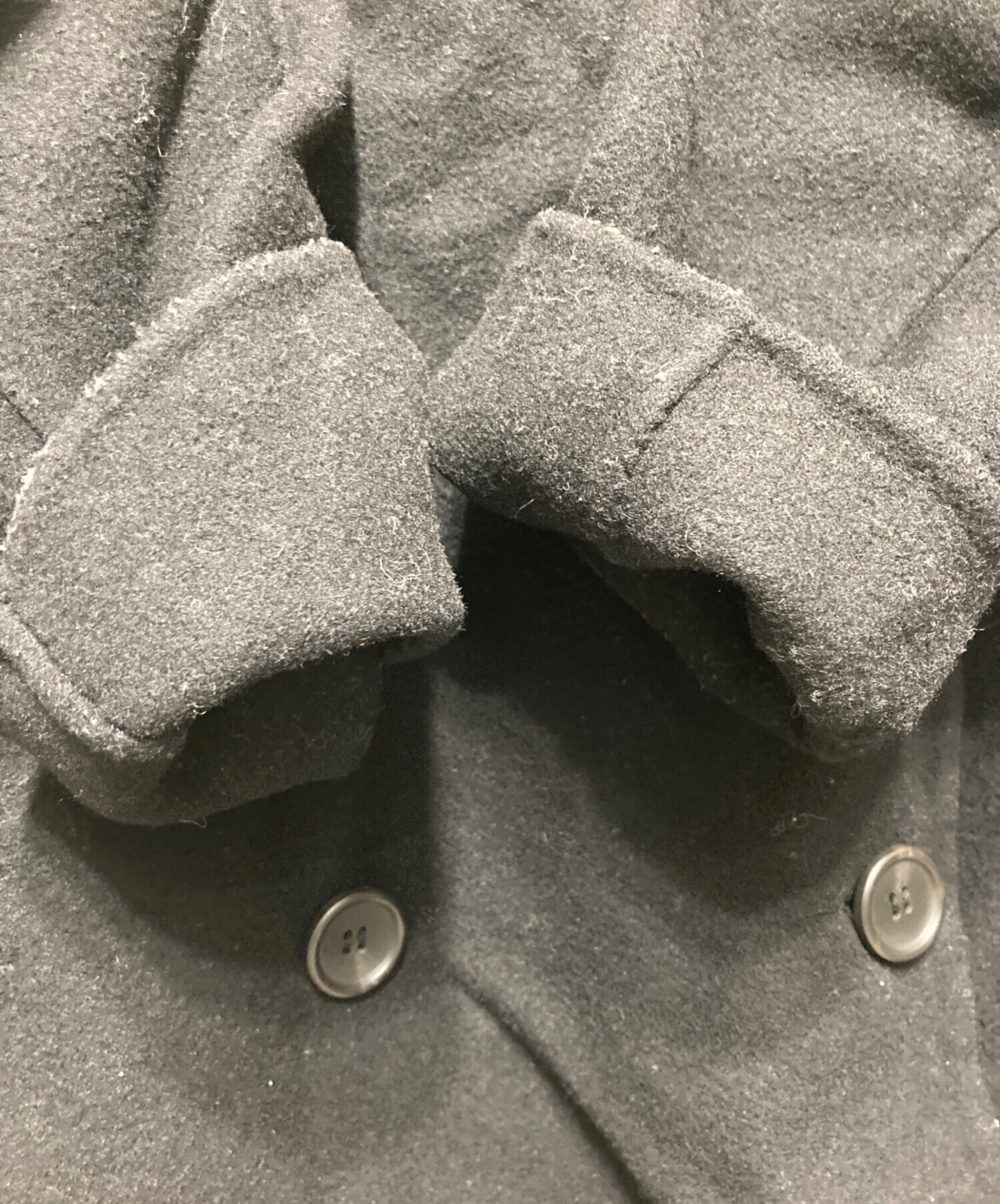 未使用級ꕥミラオーウェン 近年 3way 衿ストラップハーフ丈リバーコート 人気 中古・古着通販】Mila Owen (ミラオーウェン) 衿ストラップハーフ丈