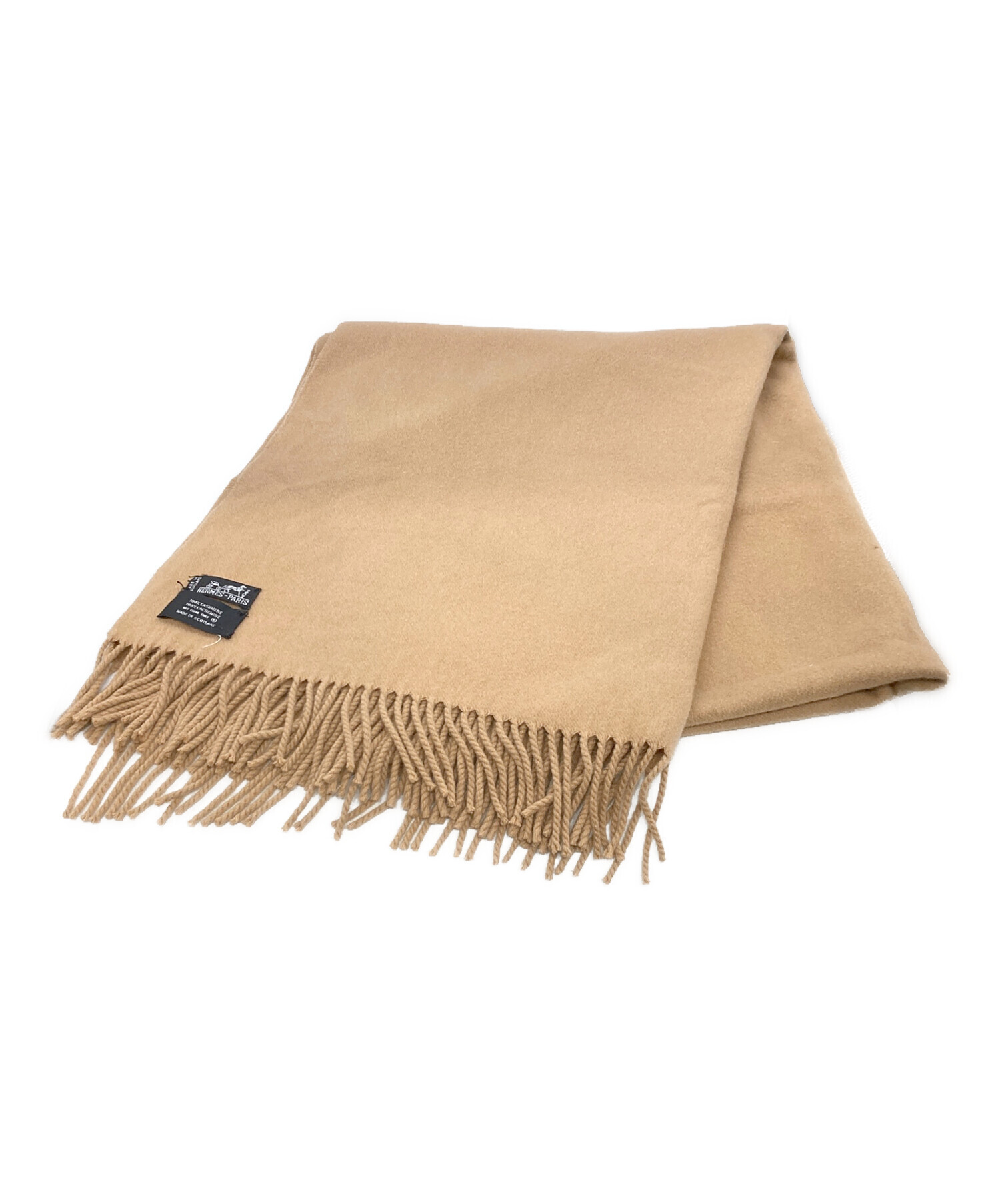 中古・古着通販】HERMES (エルメス) カシミヤ大判ストール ベージュ 