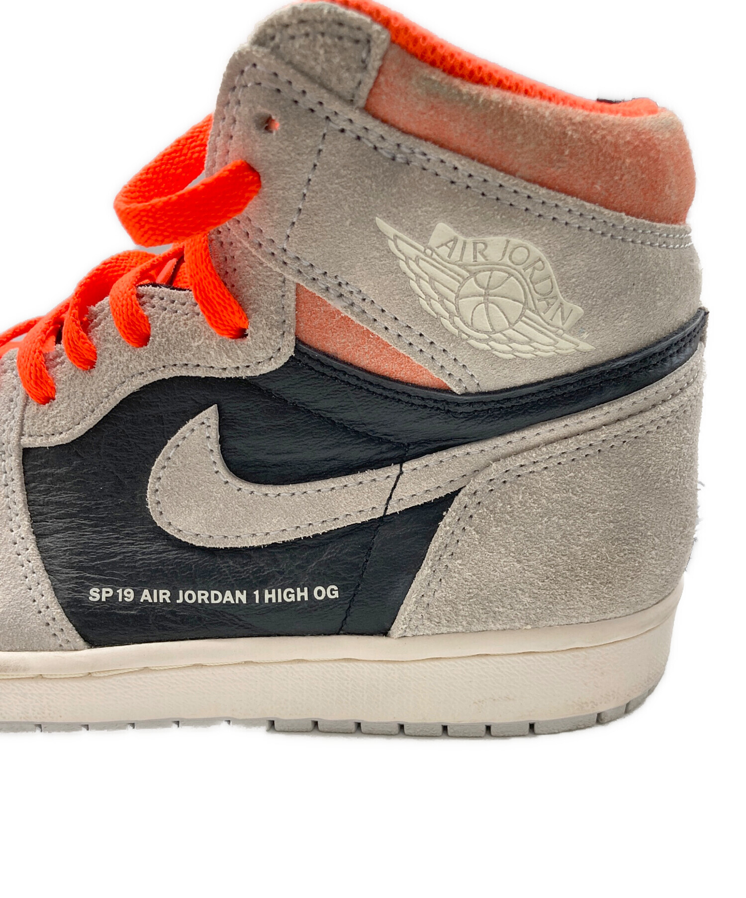 Nike Air ハイカットスニーカー グレー/オレンジ　クラフト 中古・古着通販】NIKE (ナイキ) ハイカットスニーカー グレー×オレンジ