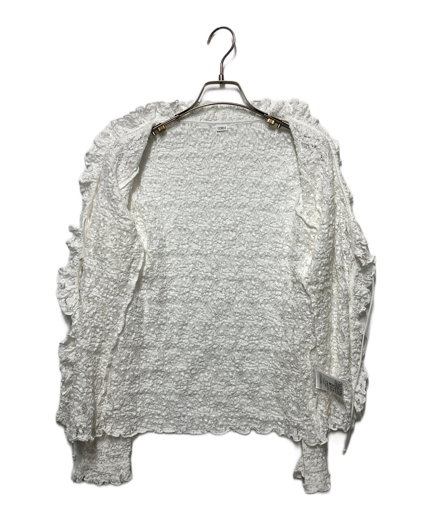 中古・古着通販】CODE A (コードエー) fluffy lace blouse ホワイト