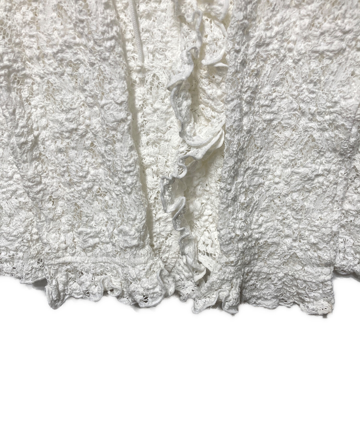 中古・古着通販】CODE A (コードエー) fluffy lace blouse ホワイト 