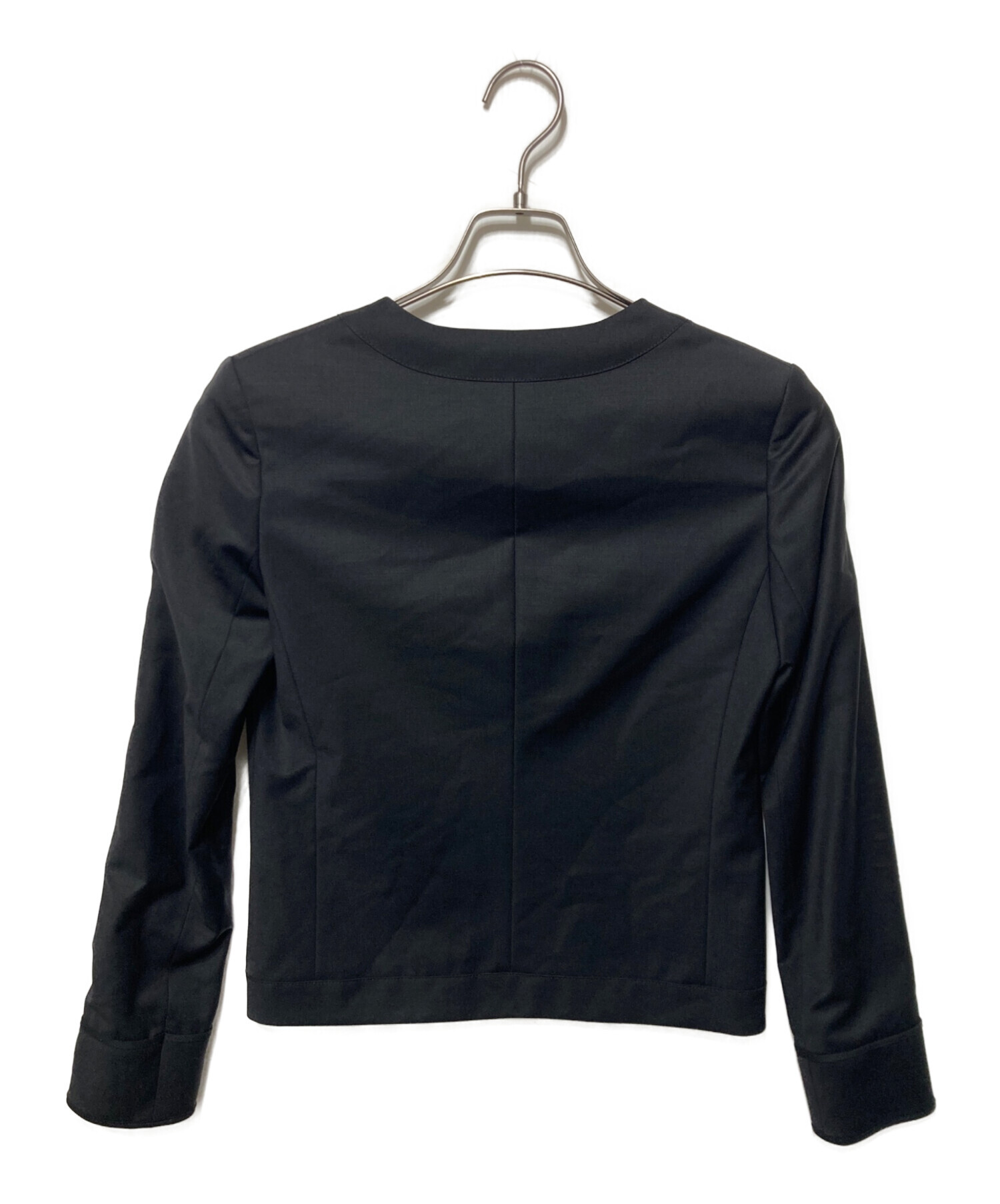 未使用品　Theory luxeノーカラージャケット ブラック36 中古・古着通販】theory (セオリー) エグゼクティブノーカラー