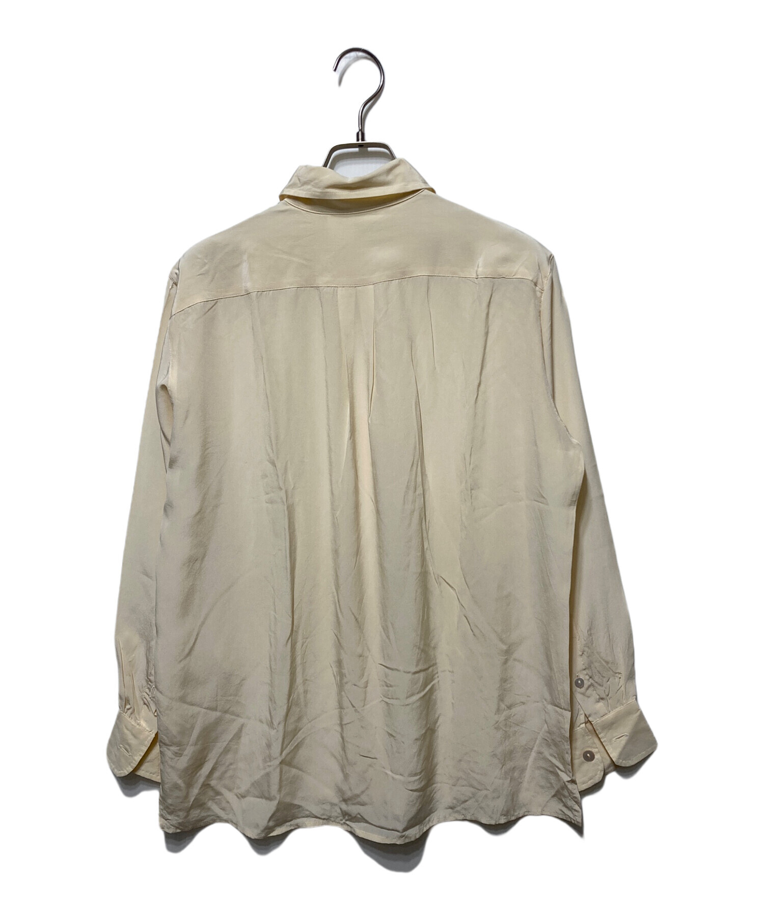 最終お値引き‼️MaxMara ベージュ シルク 長袖シャツ 40 中古・古着通販】MaxMara (マックスマーラ) シルクシャツ ベージュ