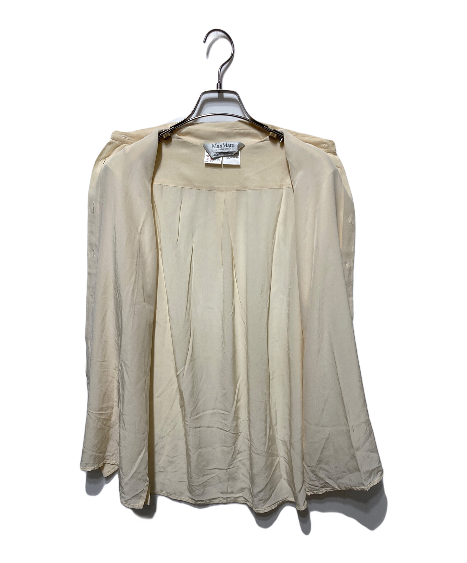 中古・古着通販】MaxMara (マックスマーラ) シルクシャツ ベージュ