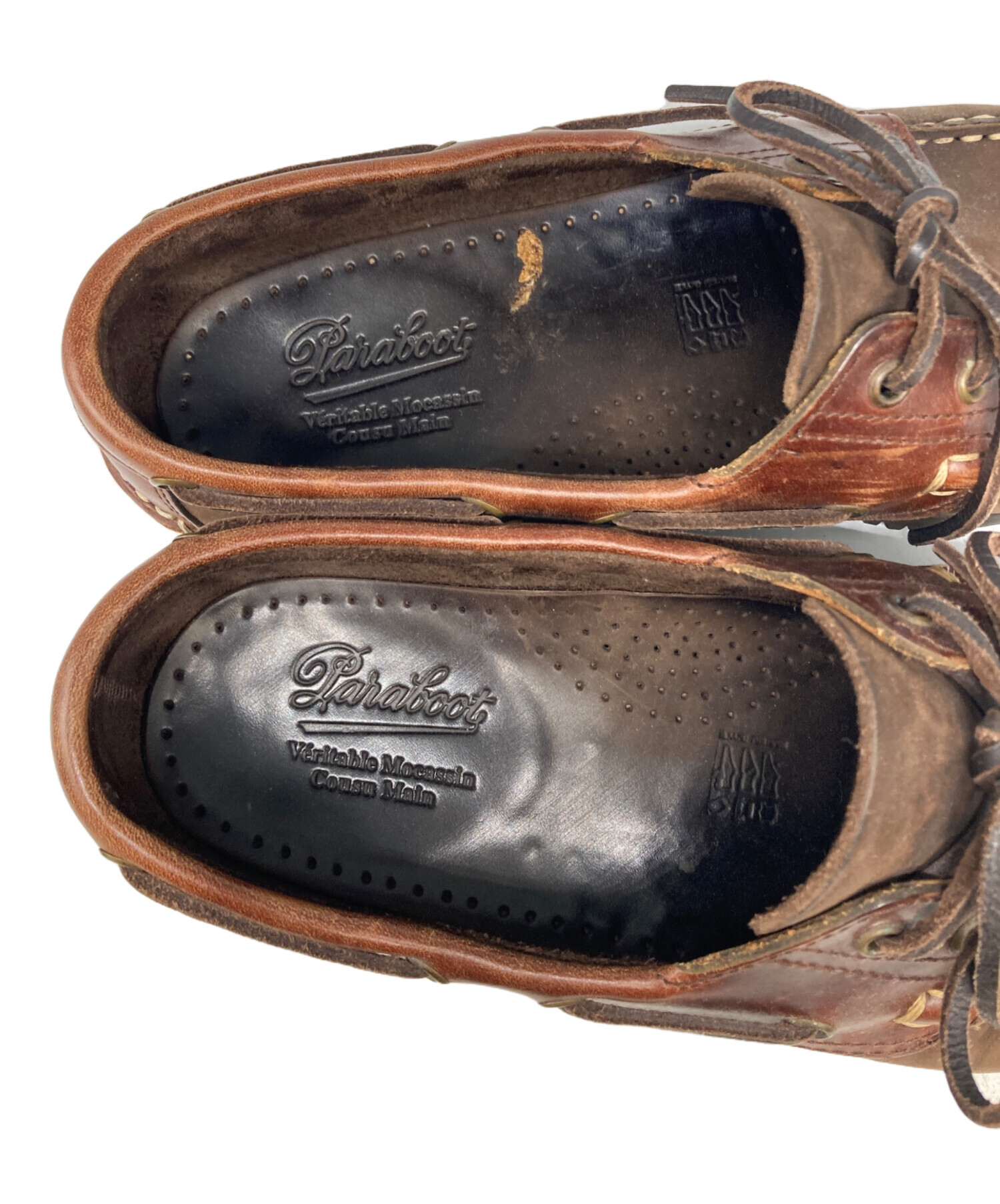 希少 Paraboot デッキシューズ デカタグ 5.5 ブラウン 中古・古着通販】PARABOOT (パラブーツ) デッキシューズ ブラウン