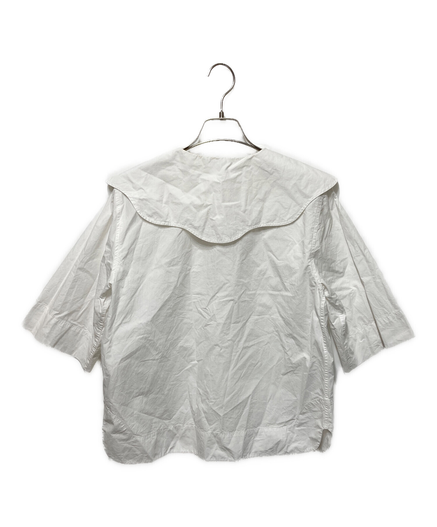 Ganni ガニー ブラウス 36(S位) 白x茶系(総柄) 【古着】【中古】 Ganni ガニー ブラウス 36(S位) 白x茶系(総柄) 【古着】【中古】の通販