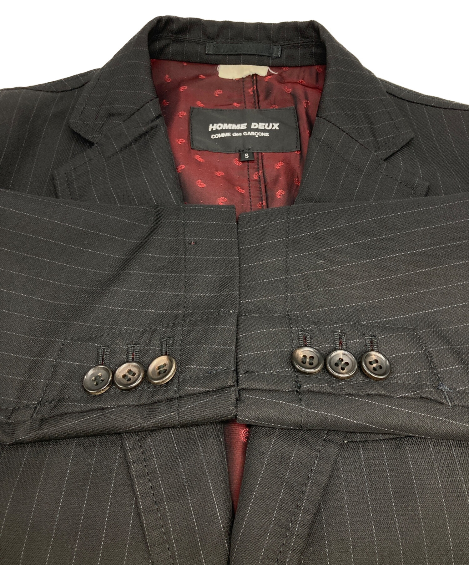AD1993 コムデギャルソンオムドゥ ダブル テーラードジャケット ストライプ 中古・古着通販】COMME des GARCONS HOMME DEUX (コムデギャルソン