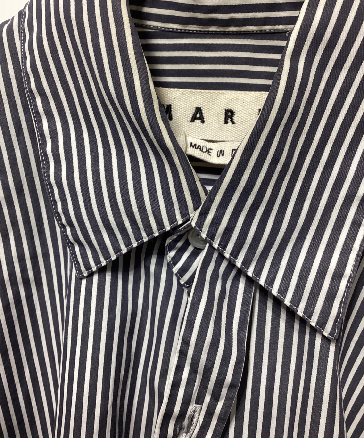中古・古着通販】MARNI (マルニ) ストライプシャツ ホワイト×ブラック