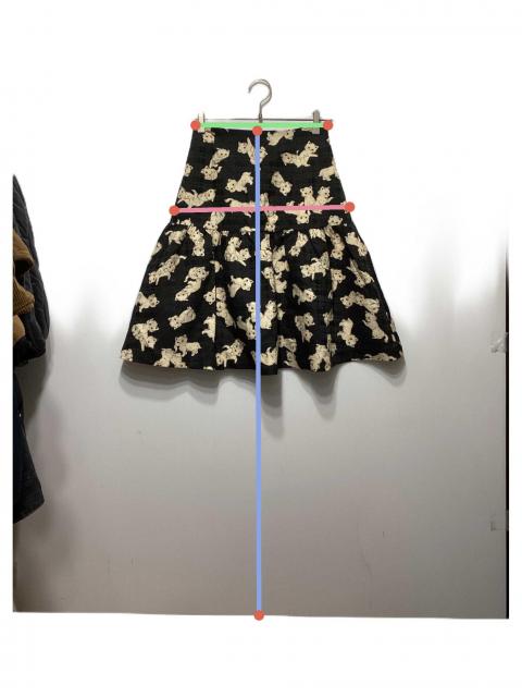 中古・古着通販】yukiemon (ユキエモン) 猫総柄スカート ブラック