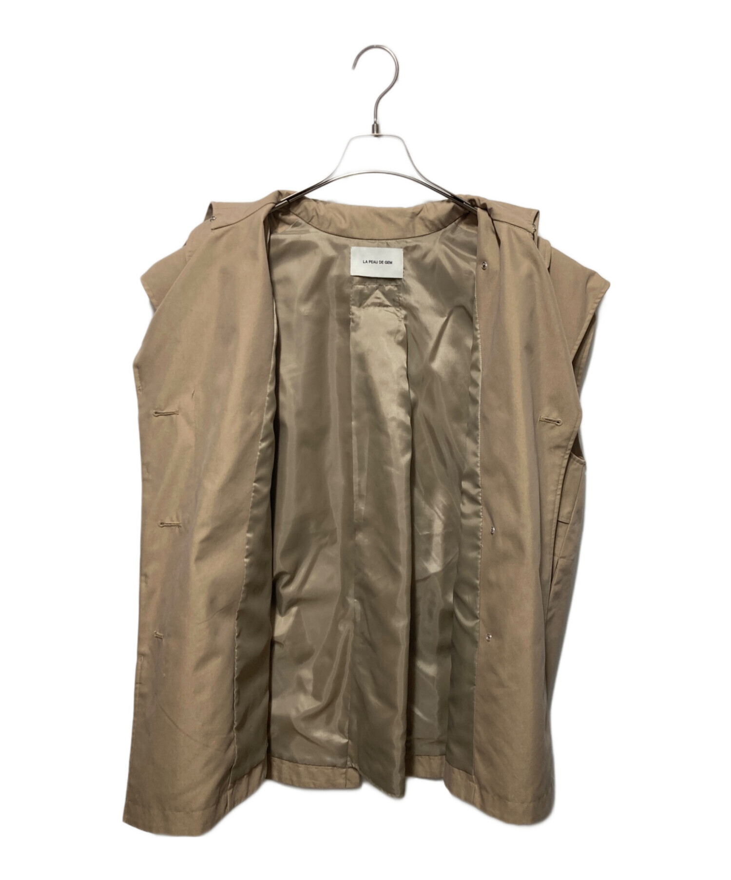 LA PEAU DE GEM teck vest ベージュ ジレ 新品 中古・古着通販】la peau de gem (ラポドゥジェム) トレンチベスト