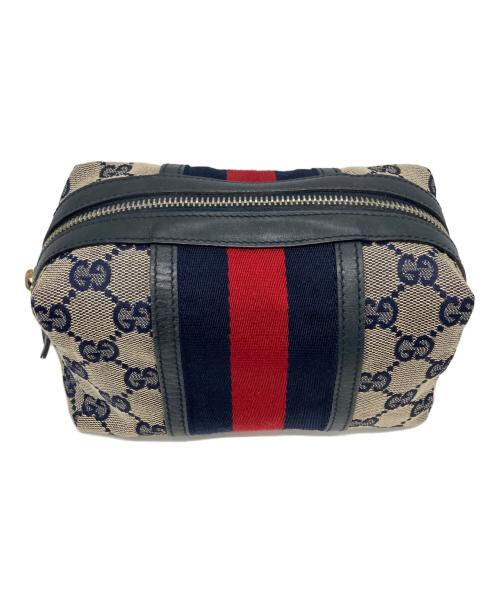 中古・古着通販】GUCCI (グッチ) ポーチ ネイビー｜ブランド・古着通販