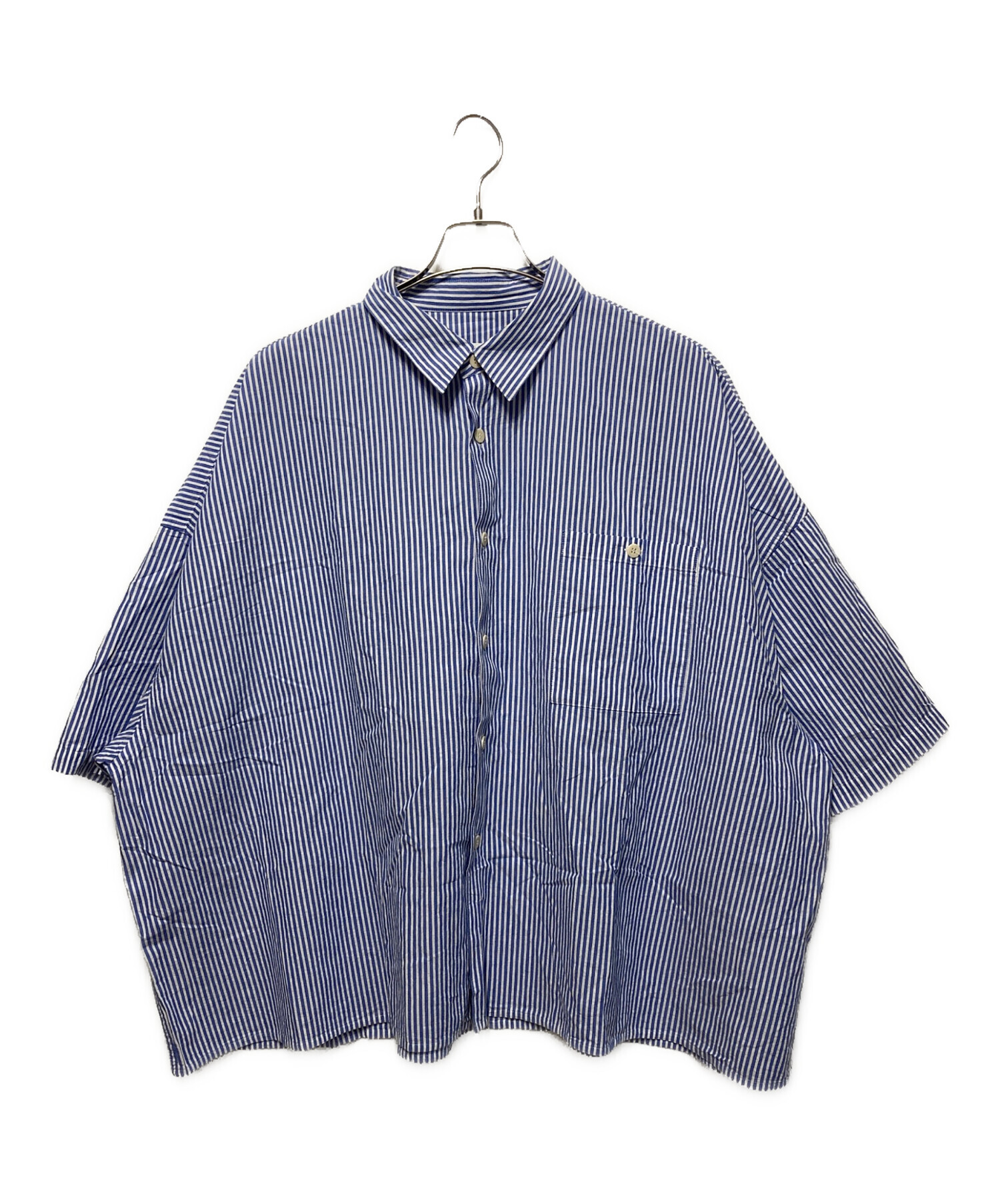 中古・古着通販】whowhat (フーワット) 5X SHIRT ブルー×ホワイト