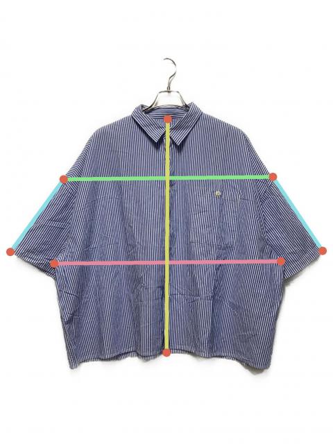 中古・古着通販】whowhat (フーワット) 5X SHIRT ブルー×ホワイト