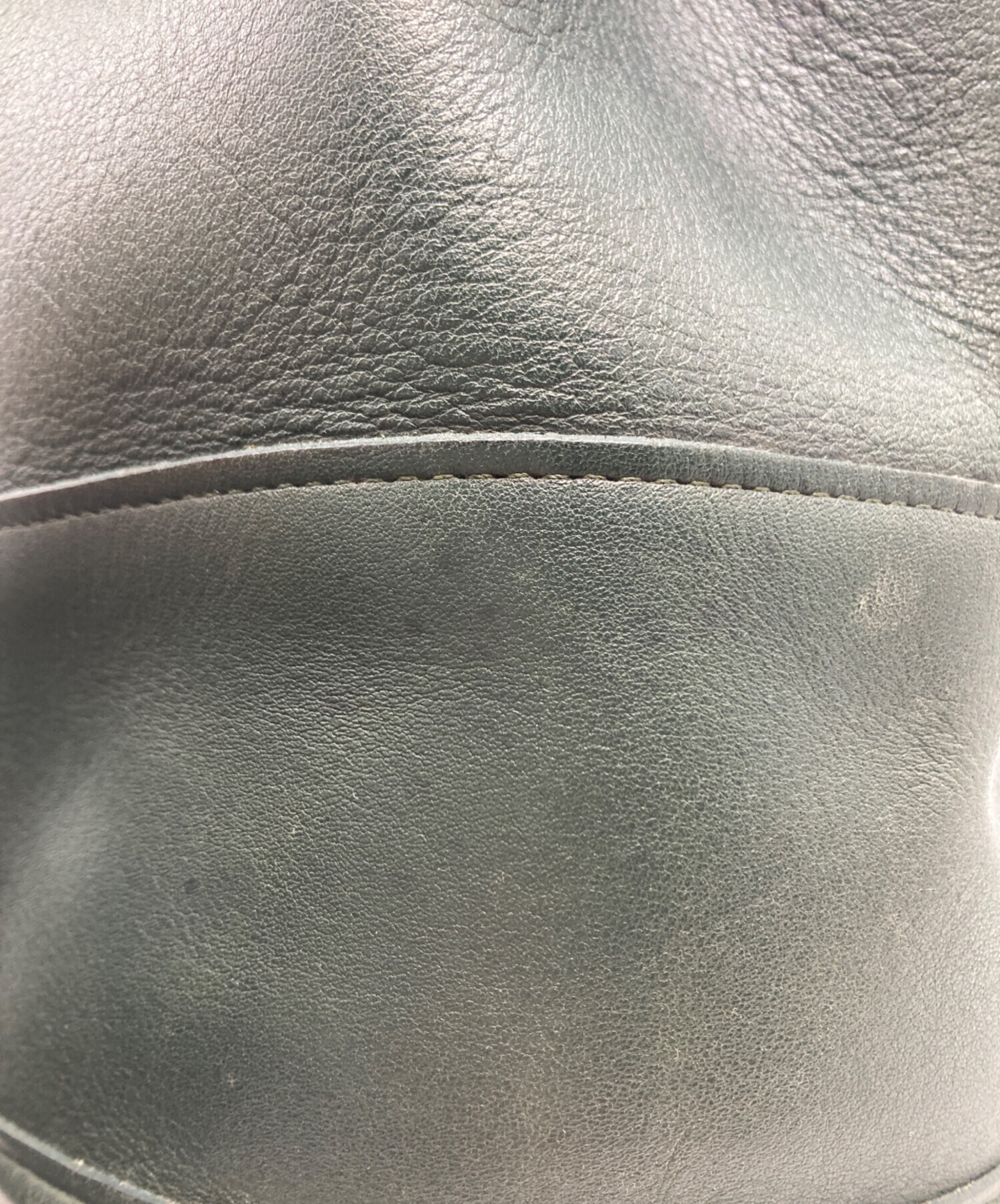 中古・古着通販】COACH (コーチ) レザー巾着ショルダーバッグ グリーン