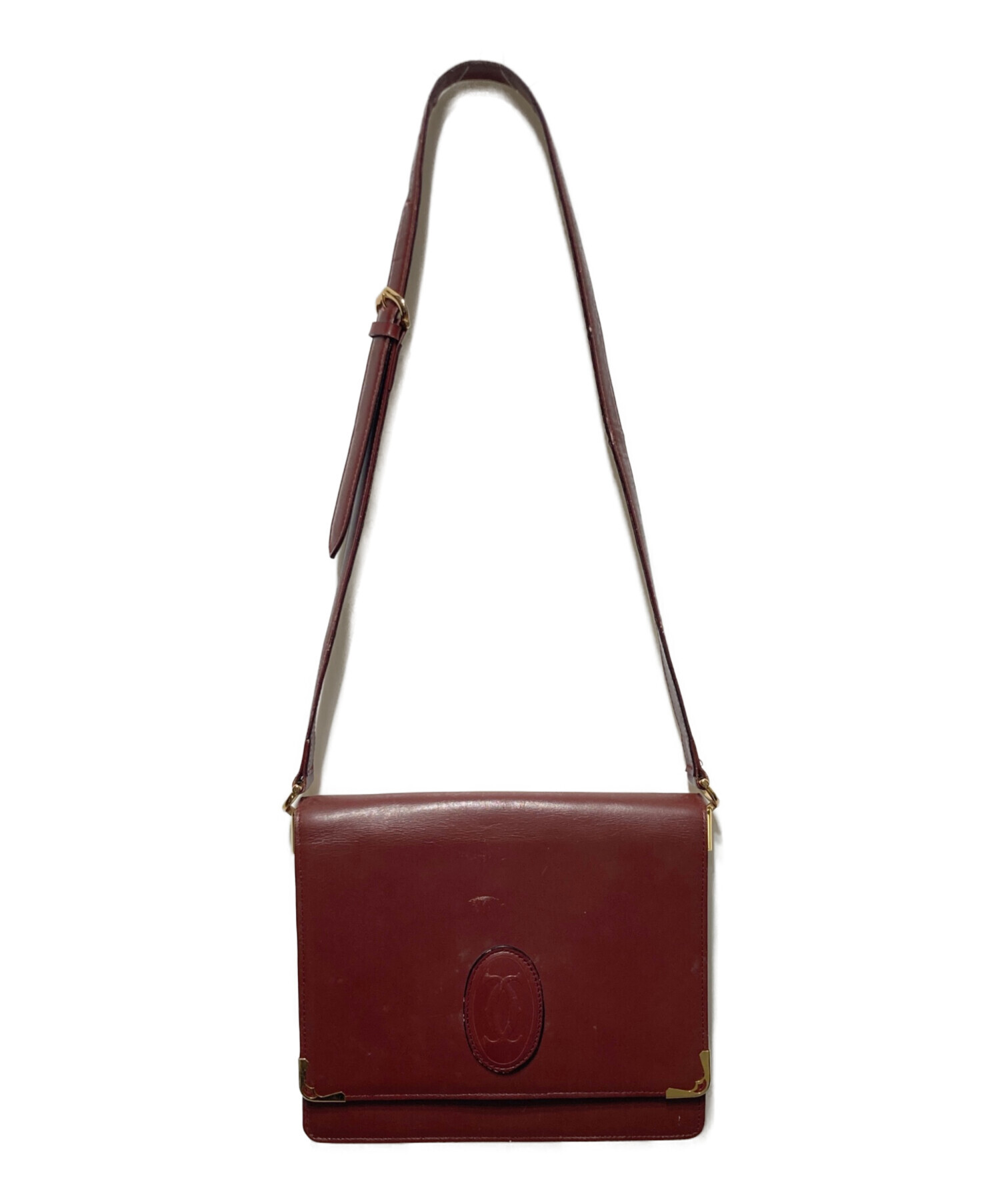 美品 】Cartier ショルダーバッグ ボルドー レザー ヴィンテージ 極美