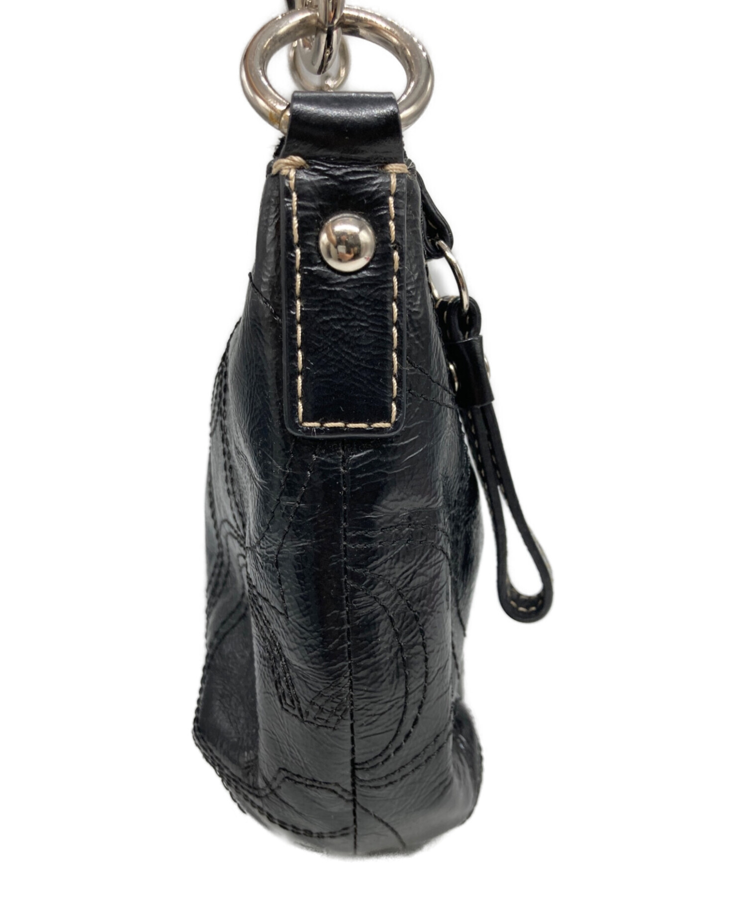 中古・古着通販】COACH (コーチ) ワンショルダーバッグ ブラック