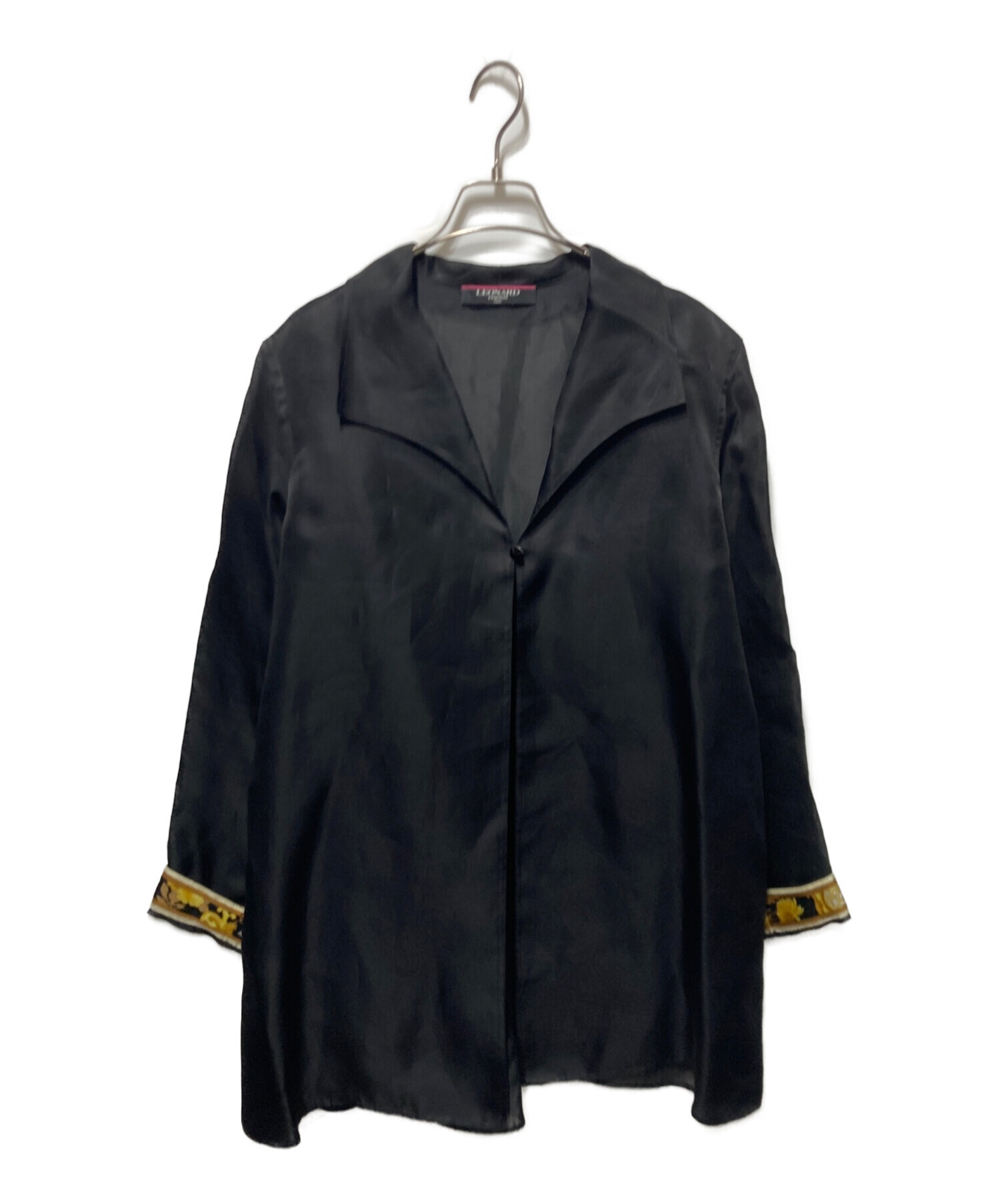 LEONARD レオナール シルク100% スプリングコート 黒 11 中古・古着通販】LEONARD FASHION (レオナールファッション) シルク