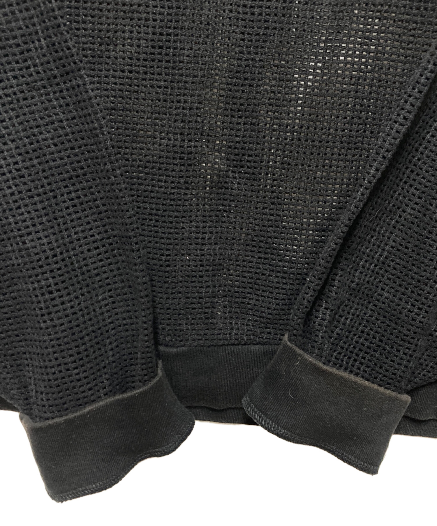 中古・古着通販】stussy (ステューシー) Cotton Mesh LS Crew ブラック