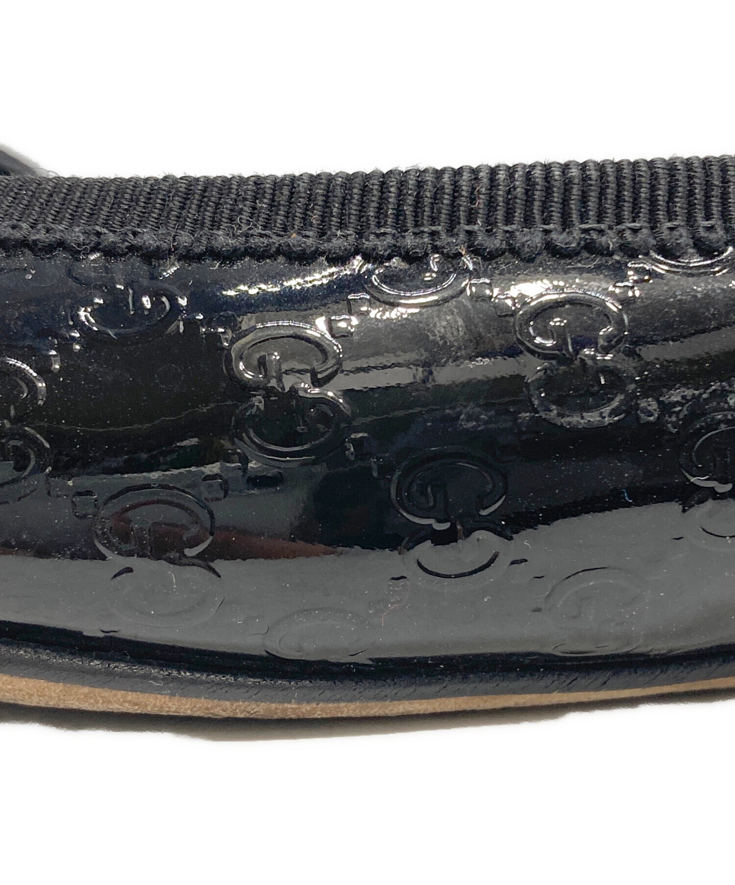 中古・古着通販】GUCCI (グッチ) エナメルリボンパンプス ブラック