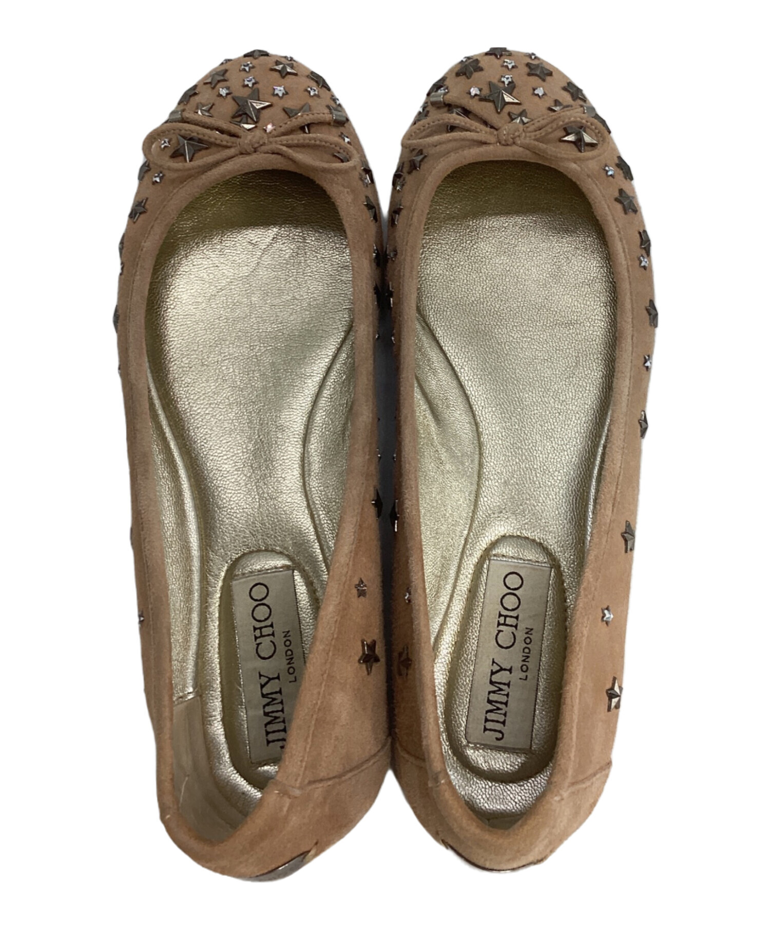 中古・古着通販】JIMMY CHOO (ジミーチュウ) スタッズバレエシューズ