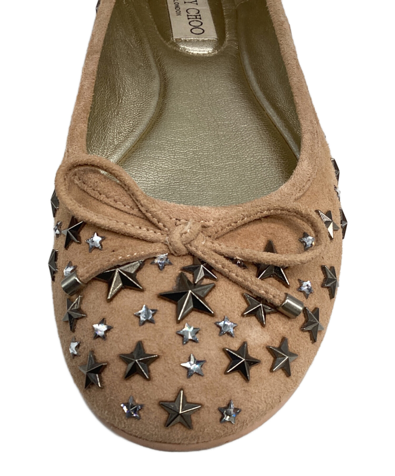 中古・古着通販】JIMMY CHOO (ジミーチュウ) スタッズバレエシューズ 