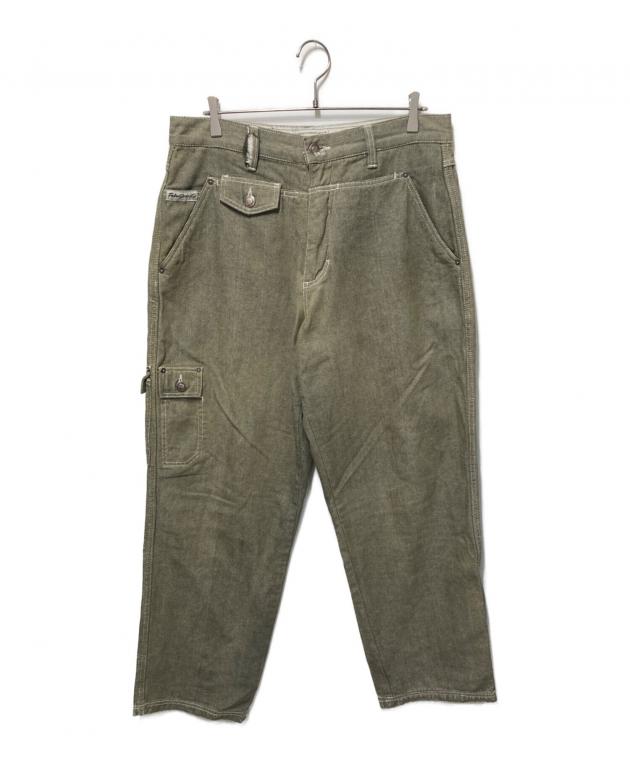 中古・古着通販】FUBU (フブ) ワイドデニムパンツ グリーン サイズ:W34