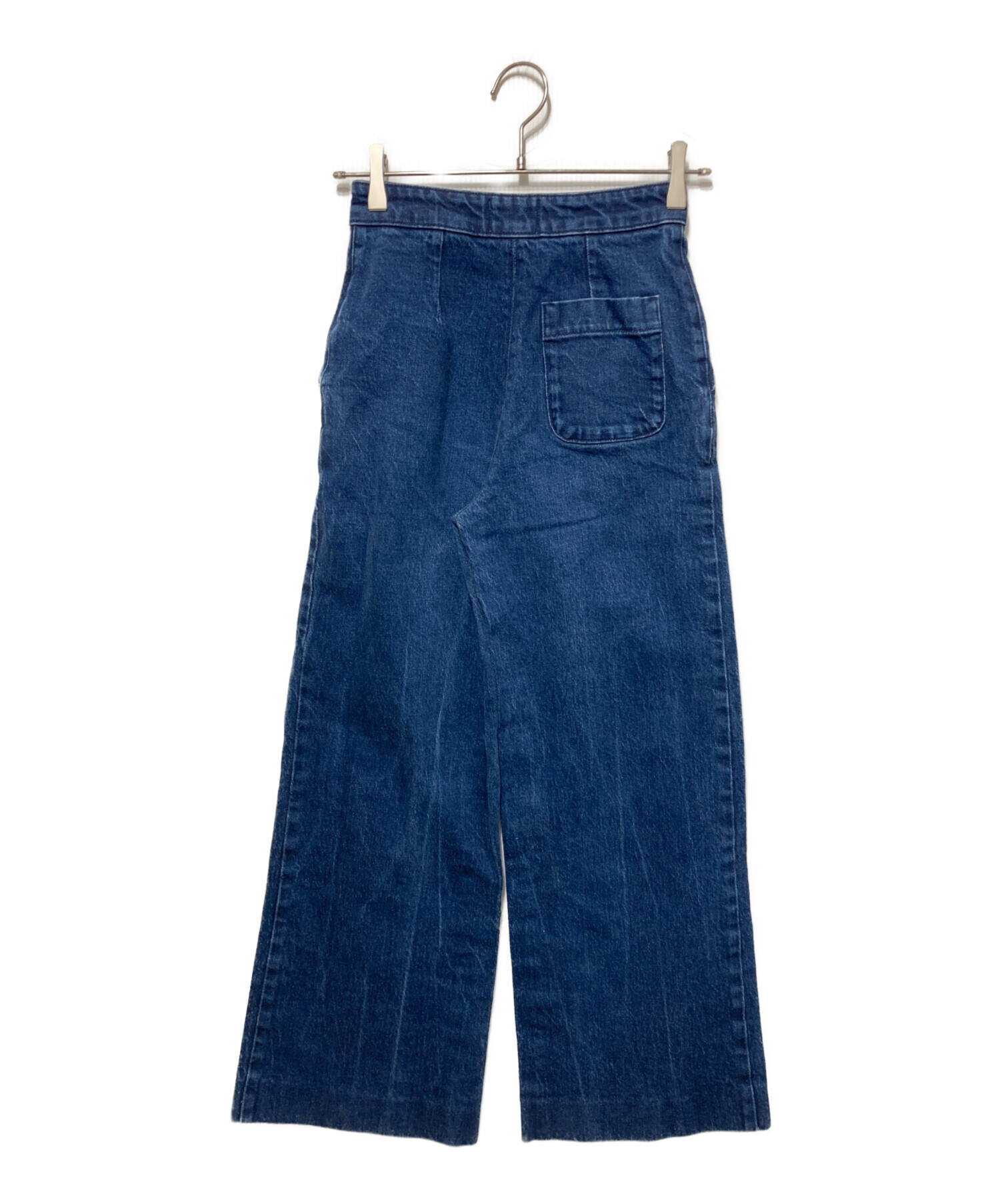 専用 Sézane ハイライズ ベルテッド デニムパンツ ヴィンテージ加工 中古・古着通販】SEZANE (セザンヌ) マリンデニムパンツ インディゴ