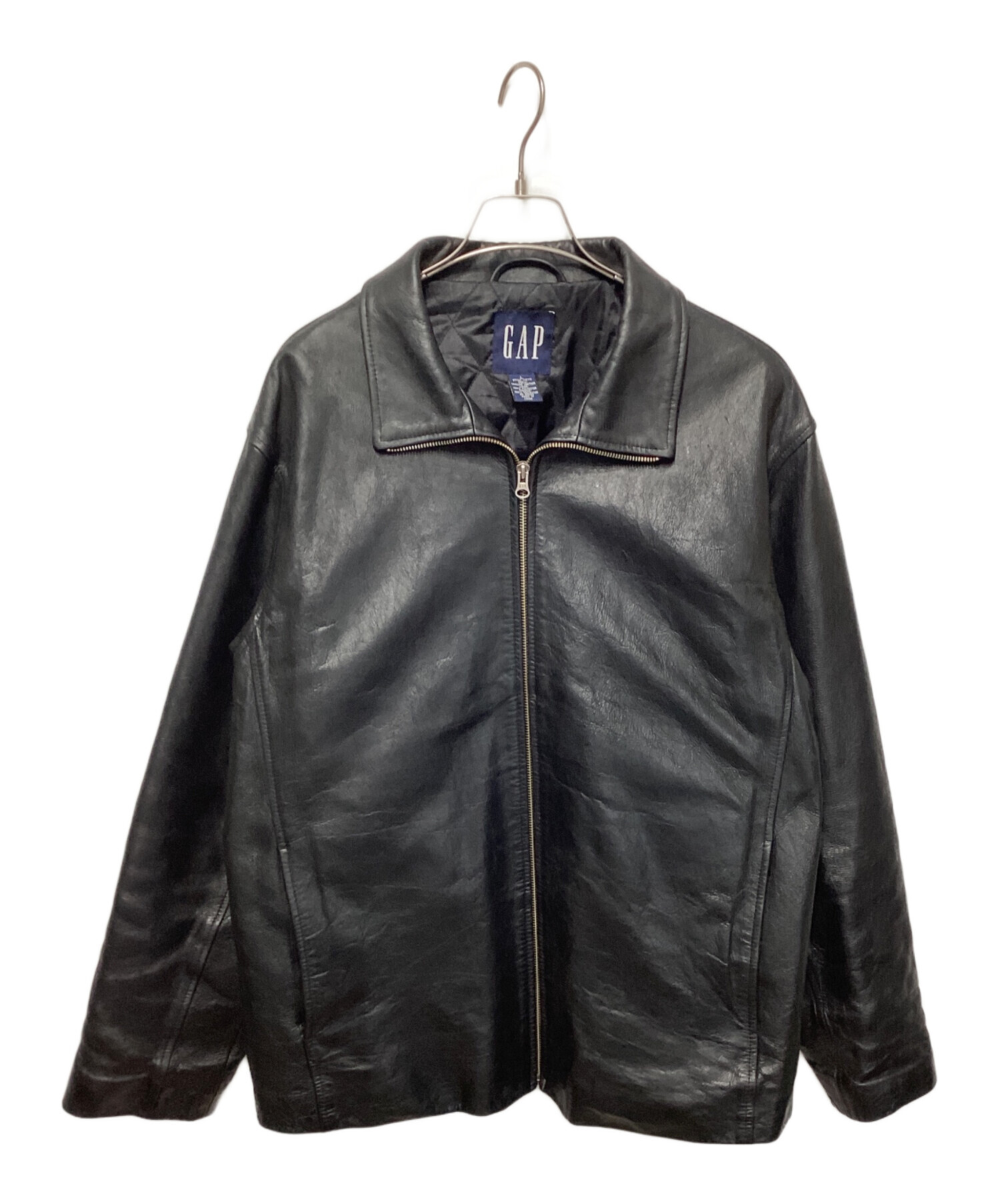 中古・古着通販】GAP (ギャップ) レザージャケット ブラック サイズ:L