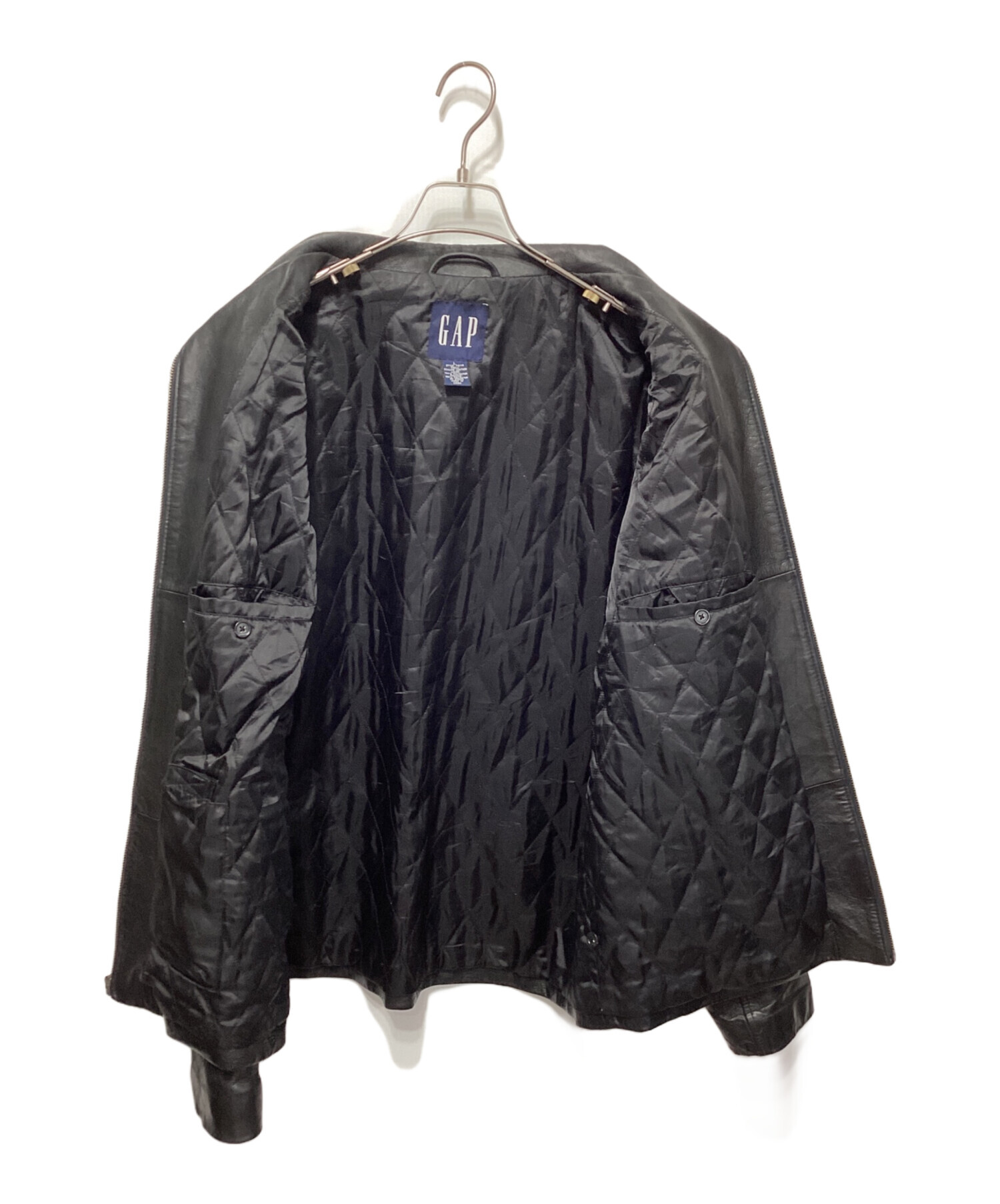 中古・古着通販】GAP (ギャップ) レザージャケット ブラック サイズ:L