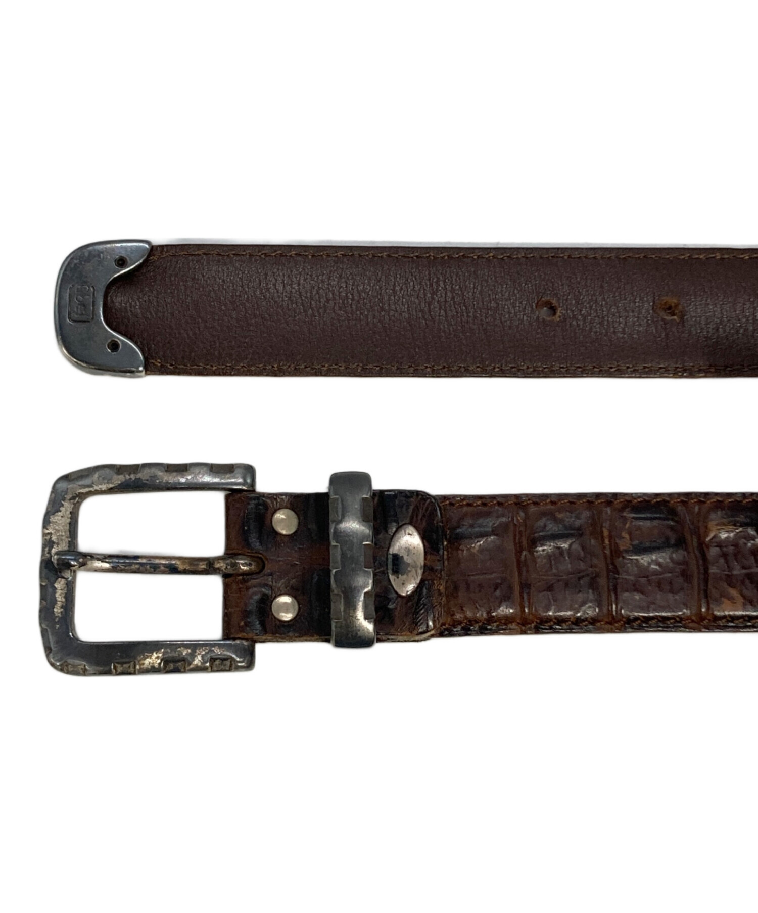 中古・古着通販】NANNI (ナンニ) スタッズレザーベルト ブラウン
