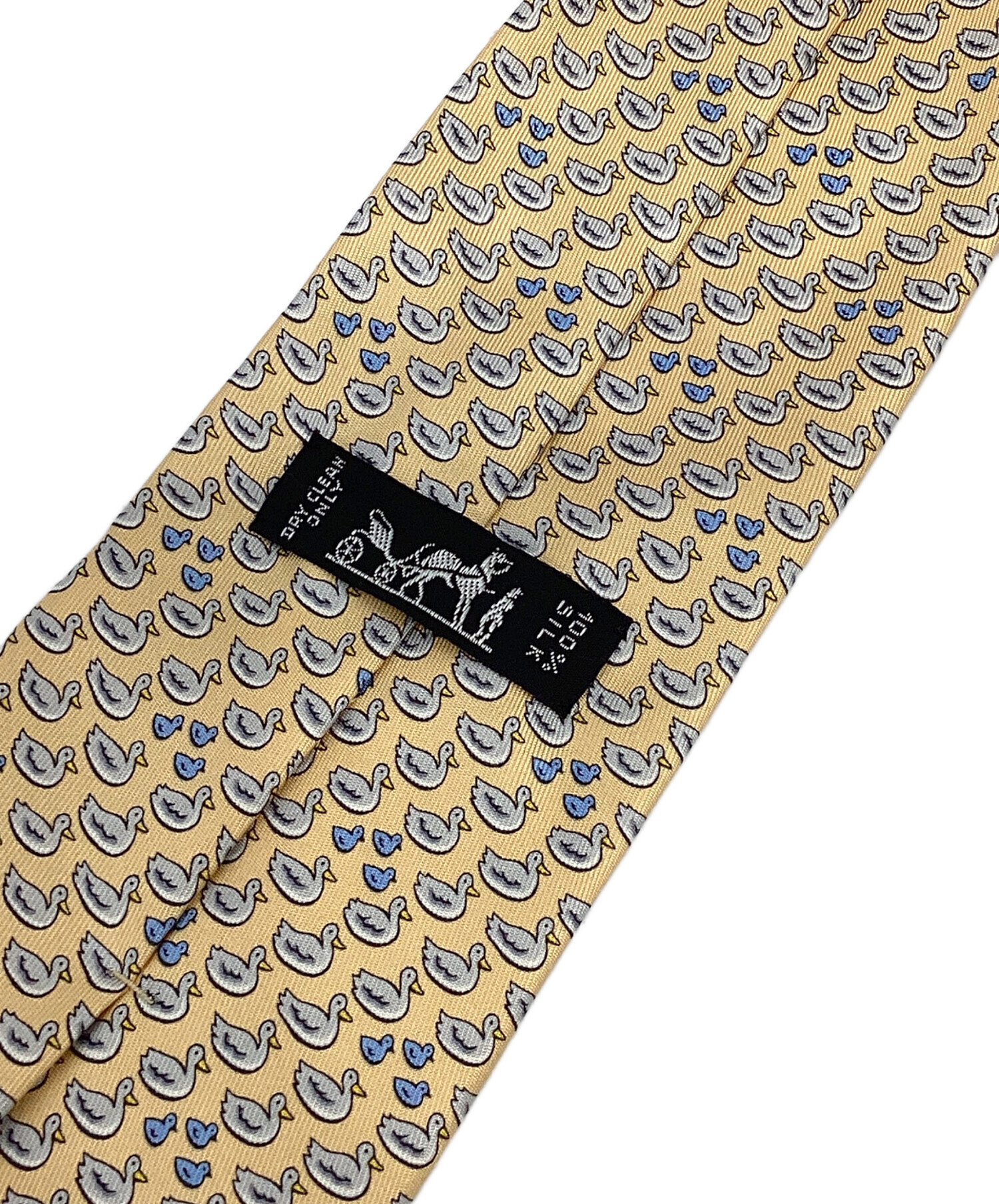 中古・古着通販】HERMES (エルメス) シルクネクタイ イエロー サイズ
