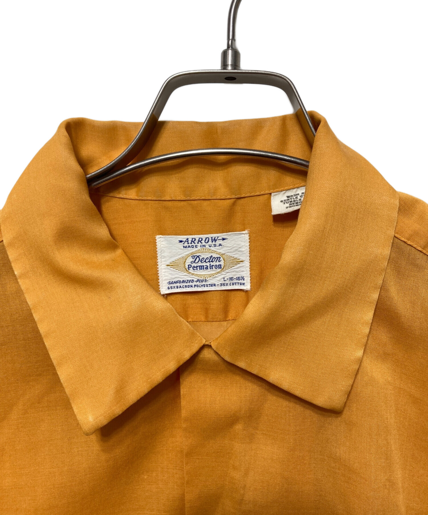 中古・古着通販】ARROW (アロー) 60'Sオープンカラーシャツ オレンジ